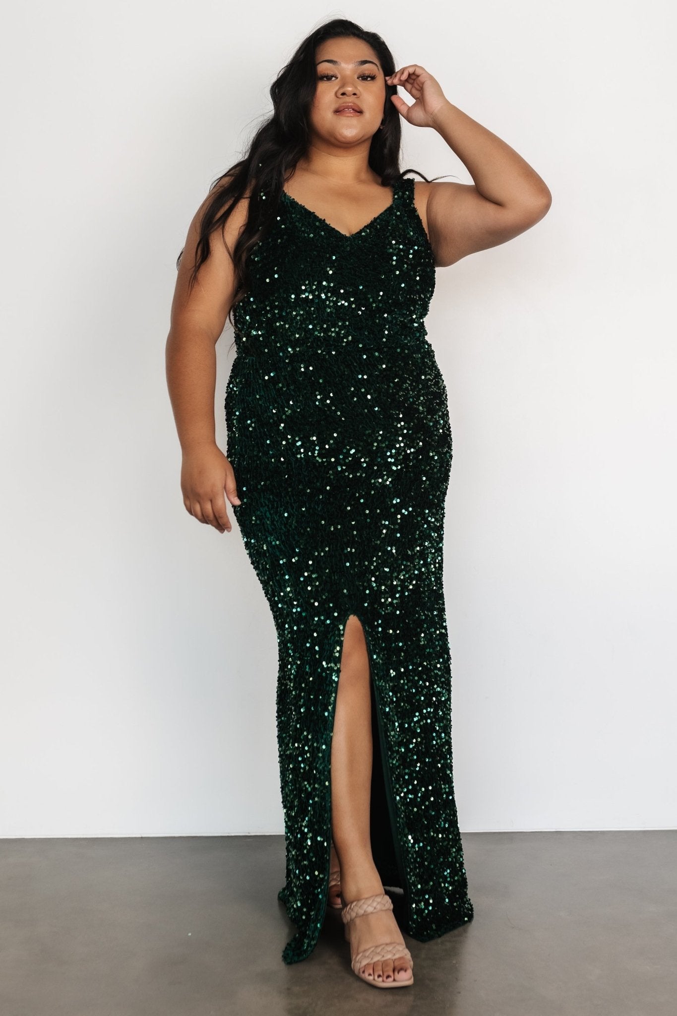 Marilyn Sequin Maxi Gown | Emerald Free Shipping Nicekicks