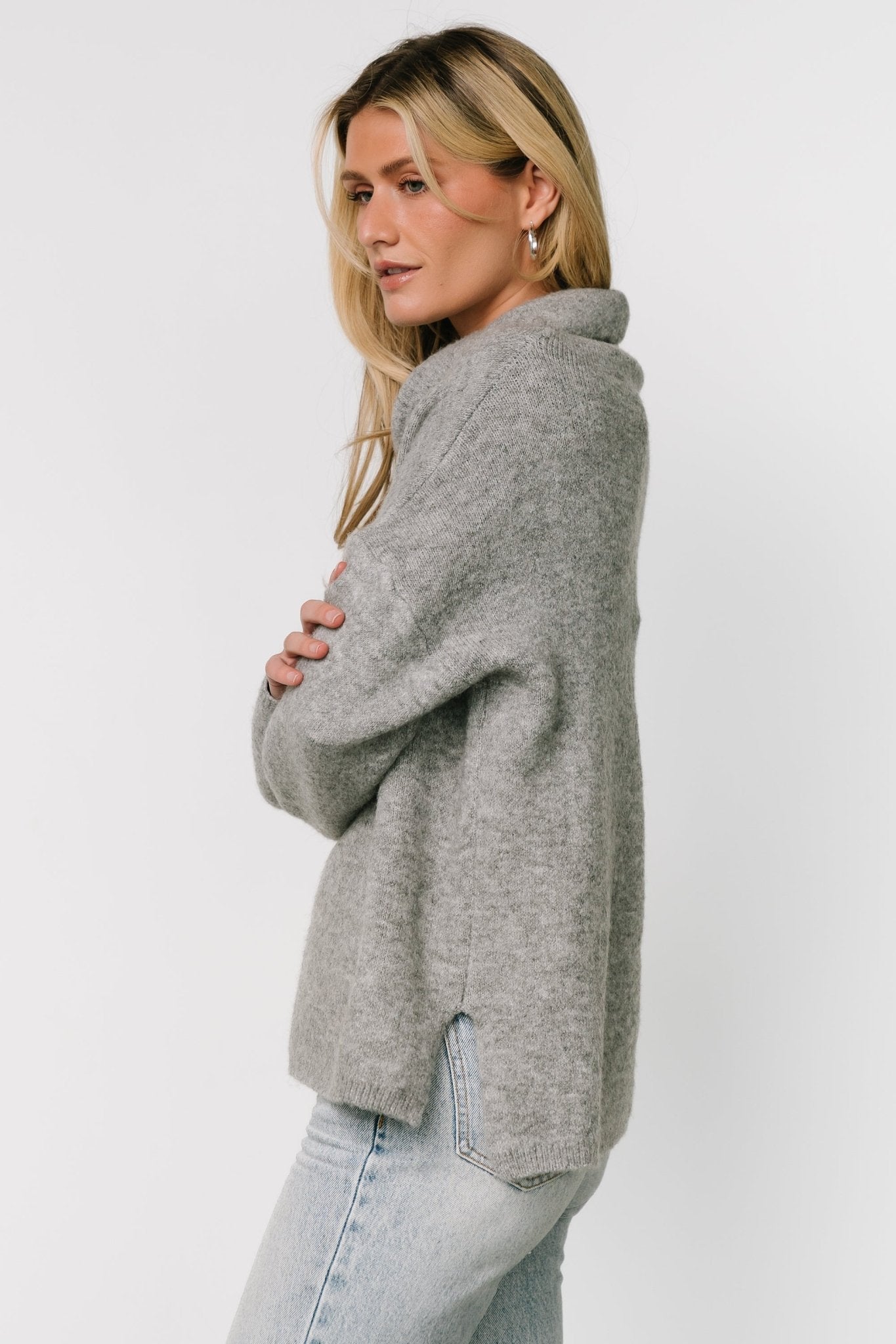 Lyon Turtleneck Sweater | Gray Clearance From China