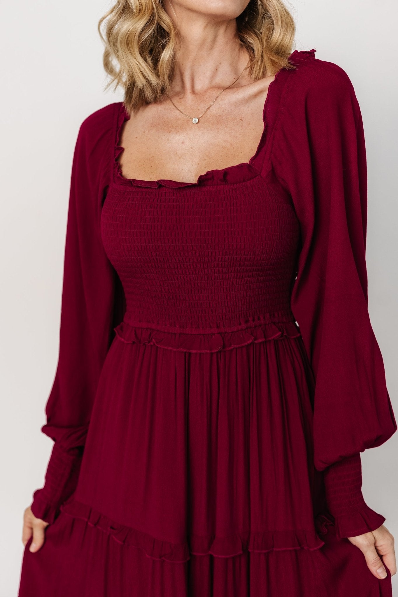 Lana Smocked Maxi Dress | Merlot Discount Nicekicks