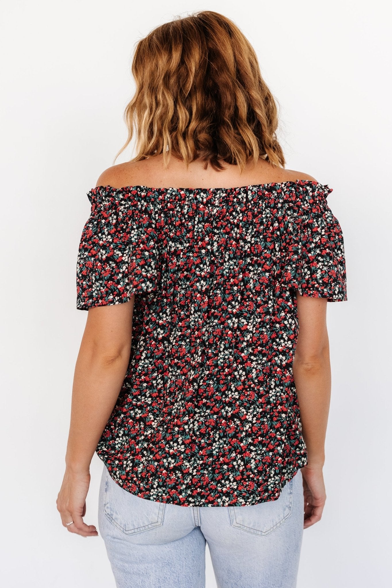 Jude Boho Top | Black + Red Best Pices