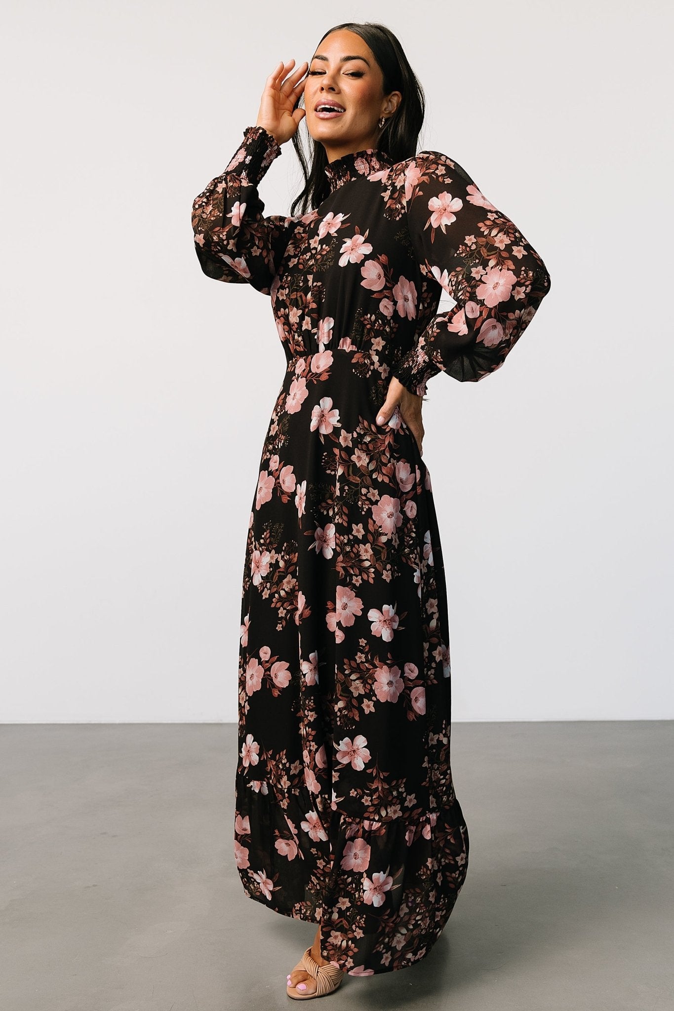 Luciana Maxi Dress | Black + Mauve Sale With Mastercard