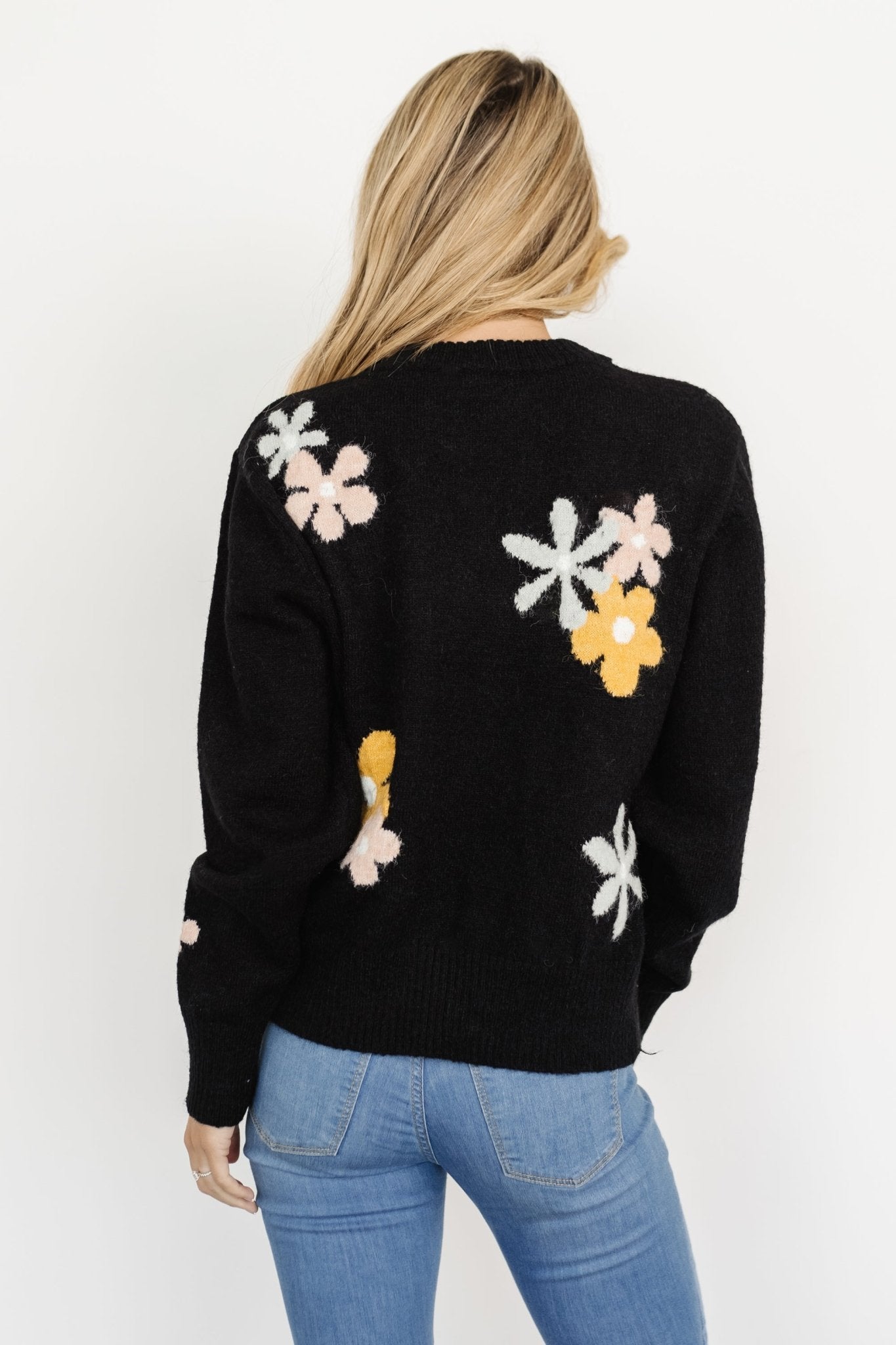 Roxy Sweater | Black Flower Sale Reliable