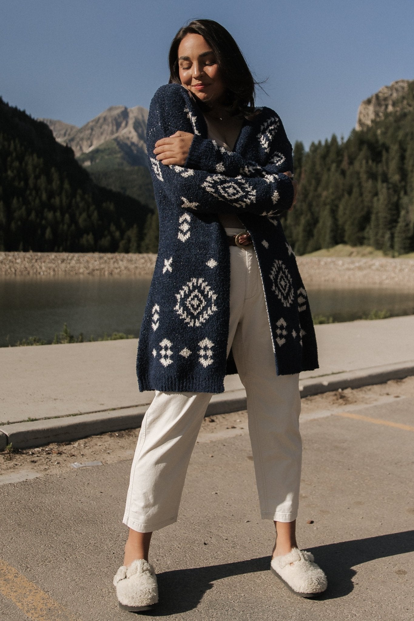 Missoula Oversized Cardigan | Navy + Ivory Free Shipping Manchester