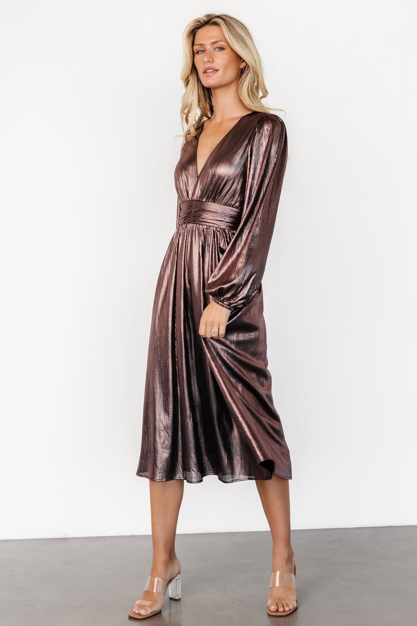 Aisha Shimmer Dress | Bronze Buy Cheap Visit New