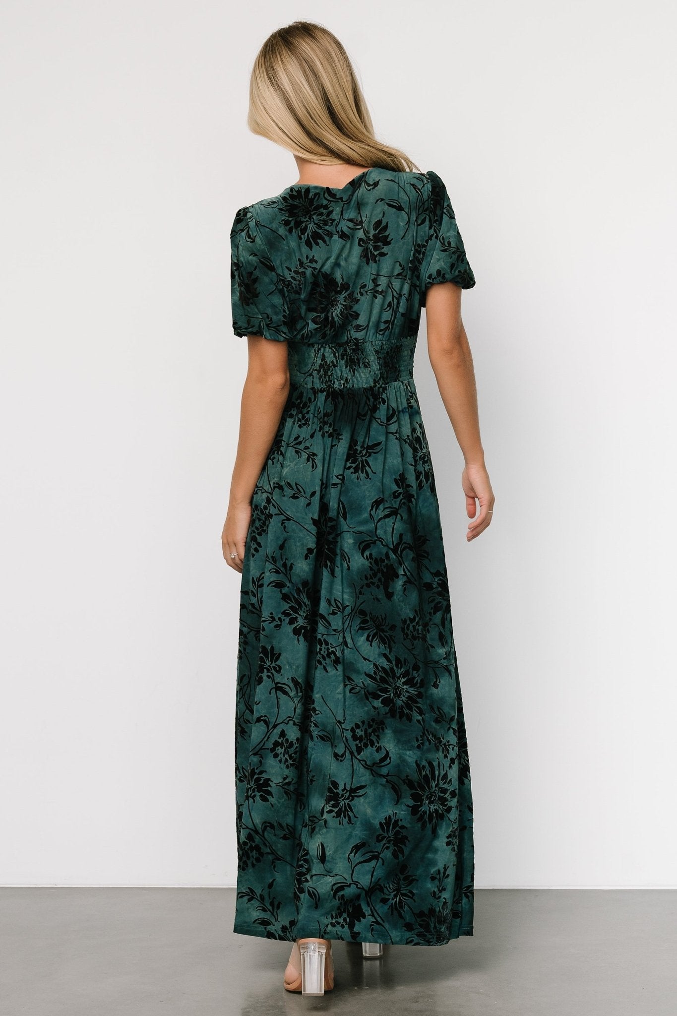 Leslie Velvet Maxi Dress | Jade + Black For Sale Cheap Online