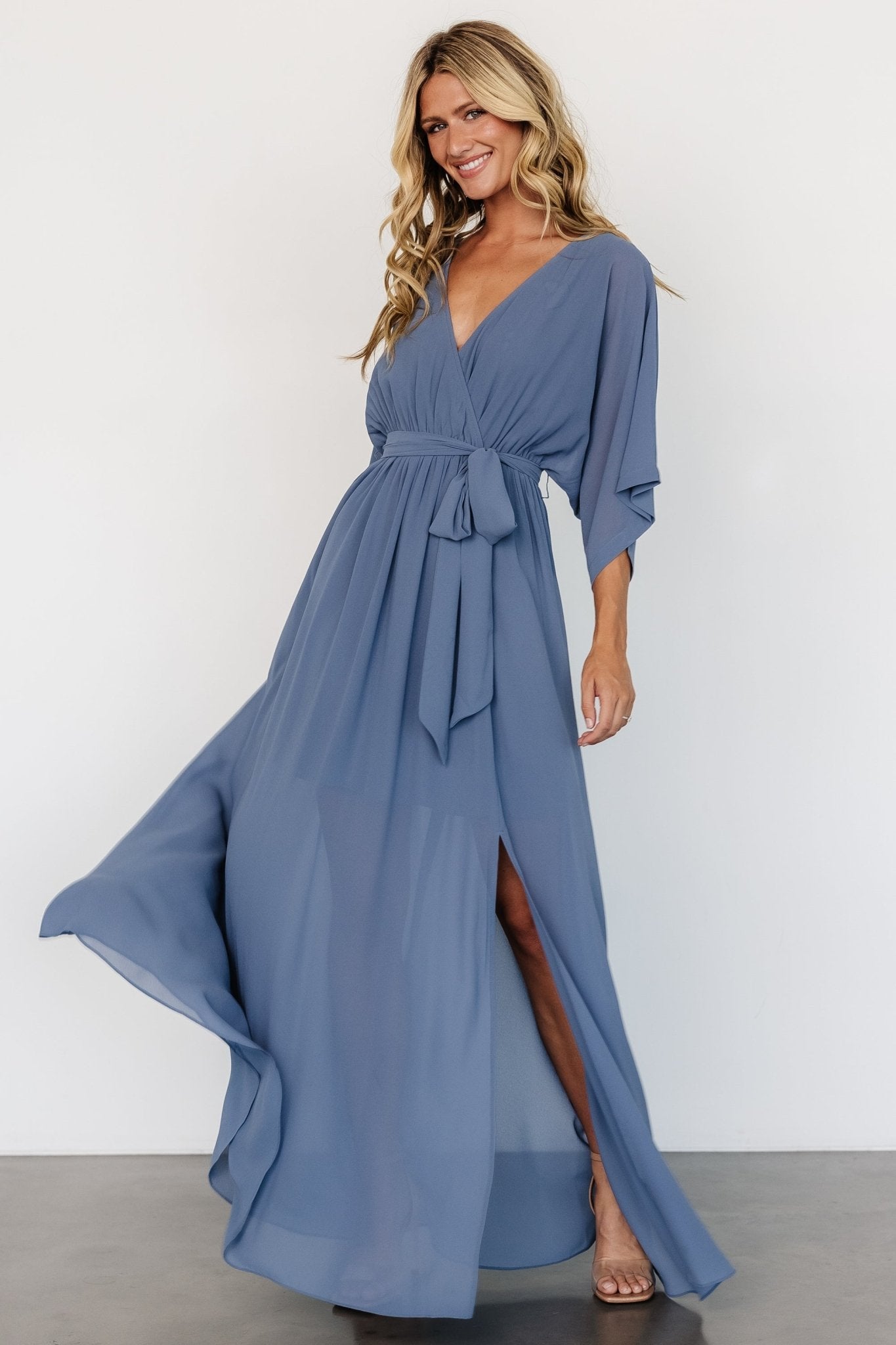 Kia Kimono Maxi Dress | Whisper Blue Clearance Fashionable