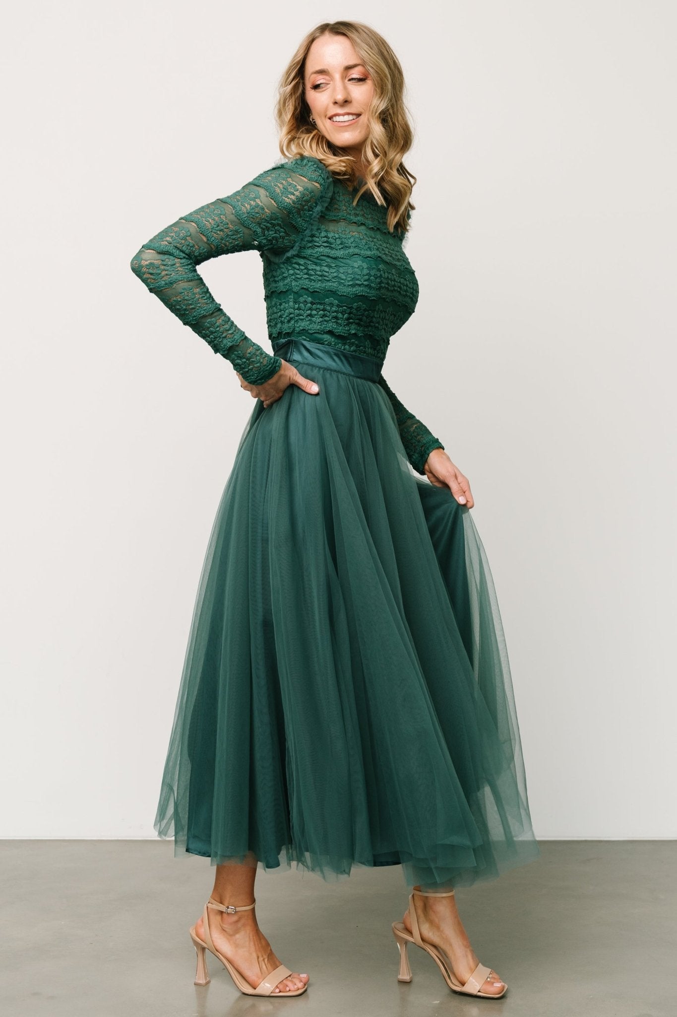 Lonnie Tulle Dress | Emerald Discount Free Shipping