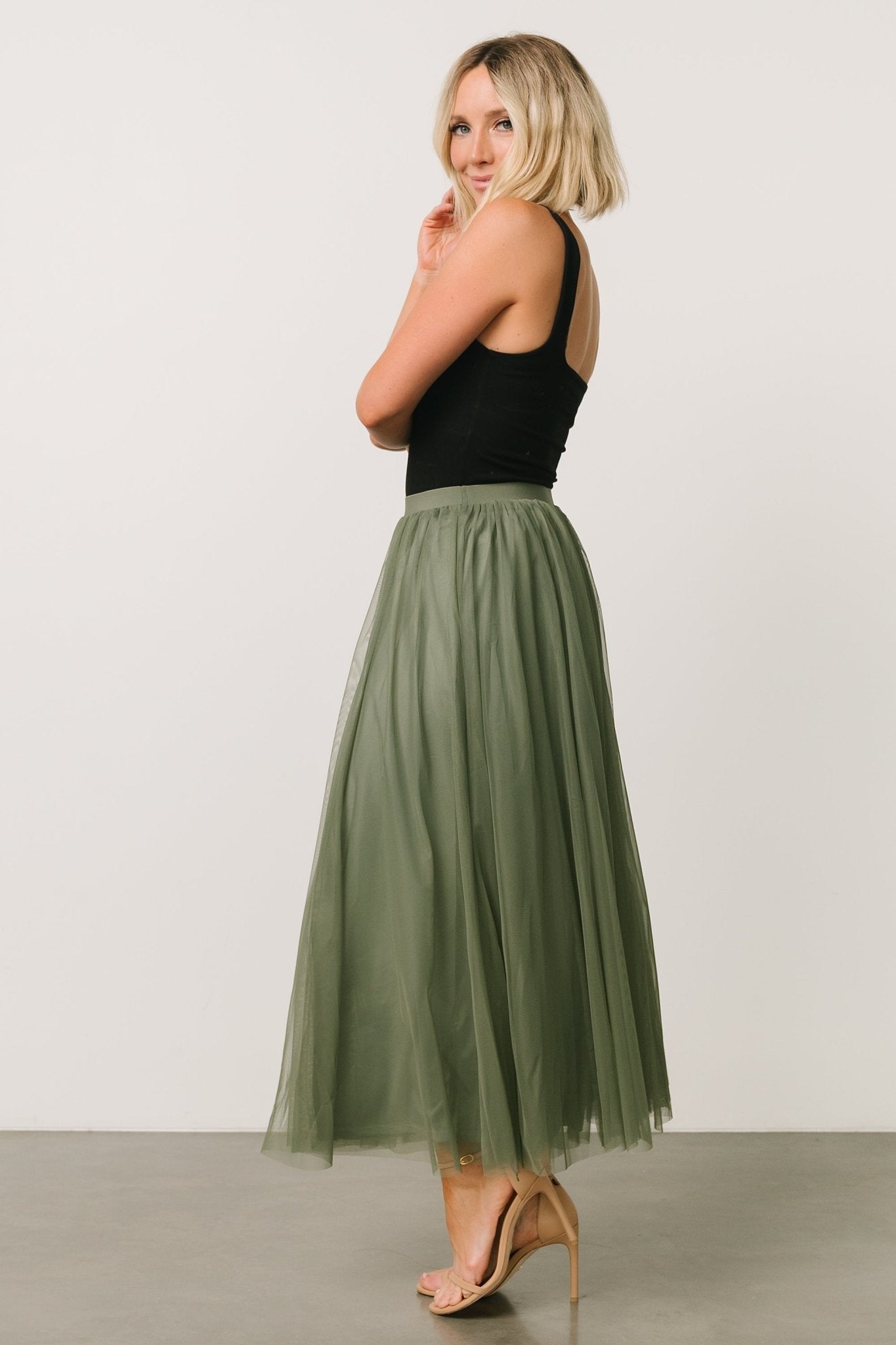 Mila Tulle Skirt | Dark Sage Cheap Sale Many Kinds Of