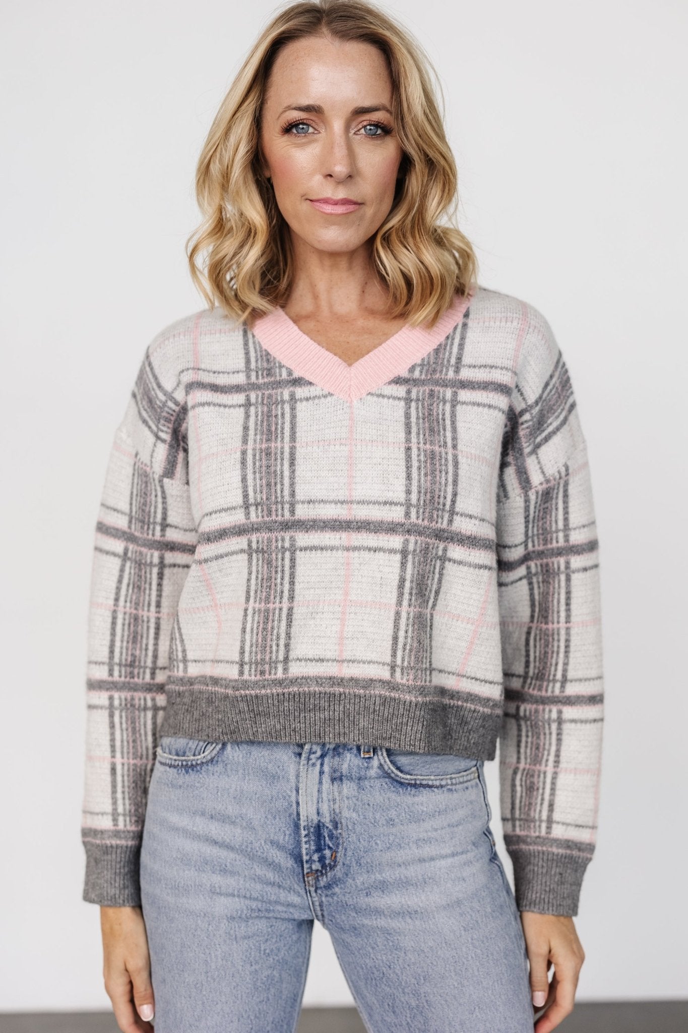 Verbier Sweater | Gray + Blush Wholesale Pice For Sale