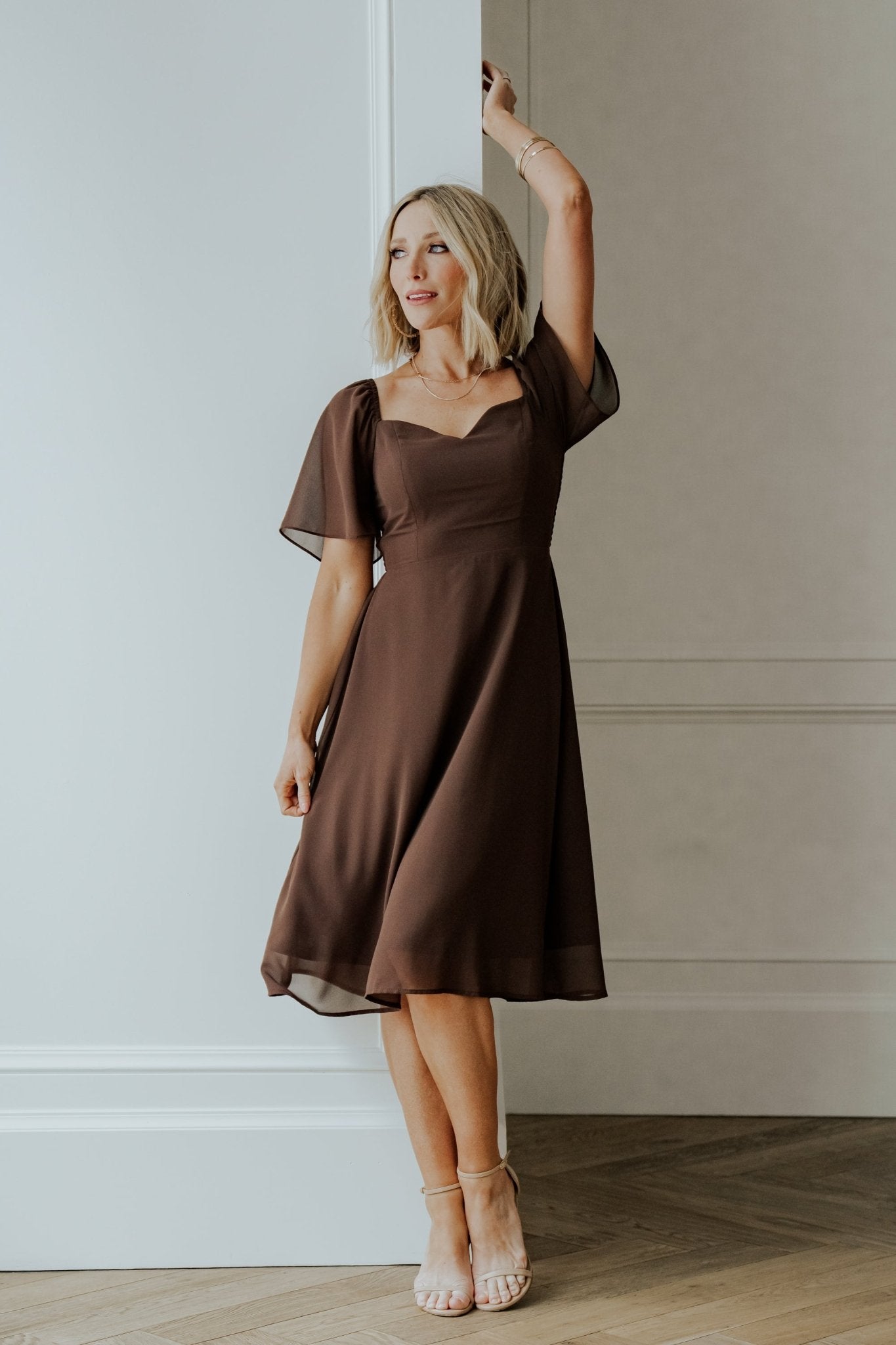 Colette Sweetheart Midi Dress | Espresso Buy Cheap Genuine