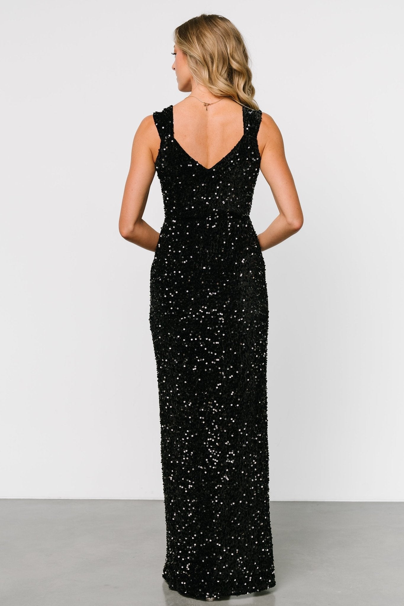 Marilyn Sequin Maxi Gown | Black Cheap Pice From China