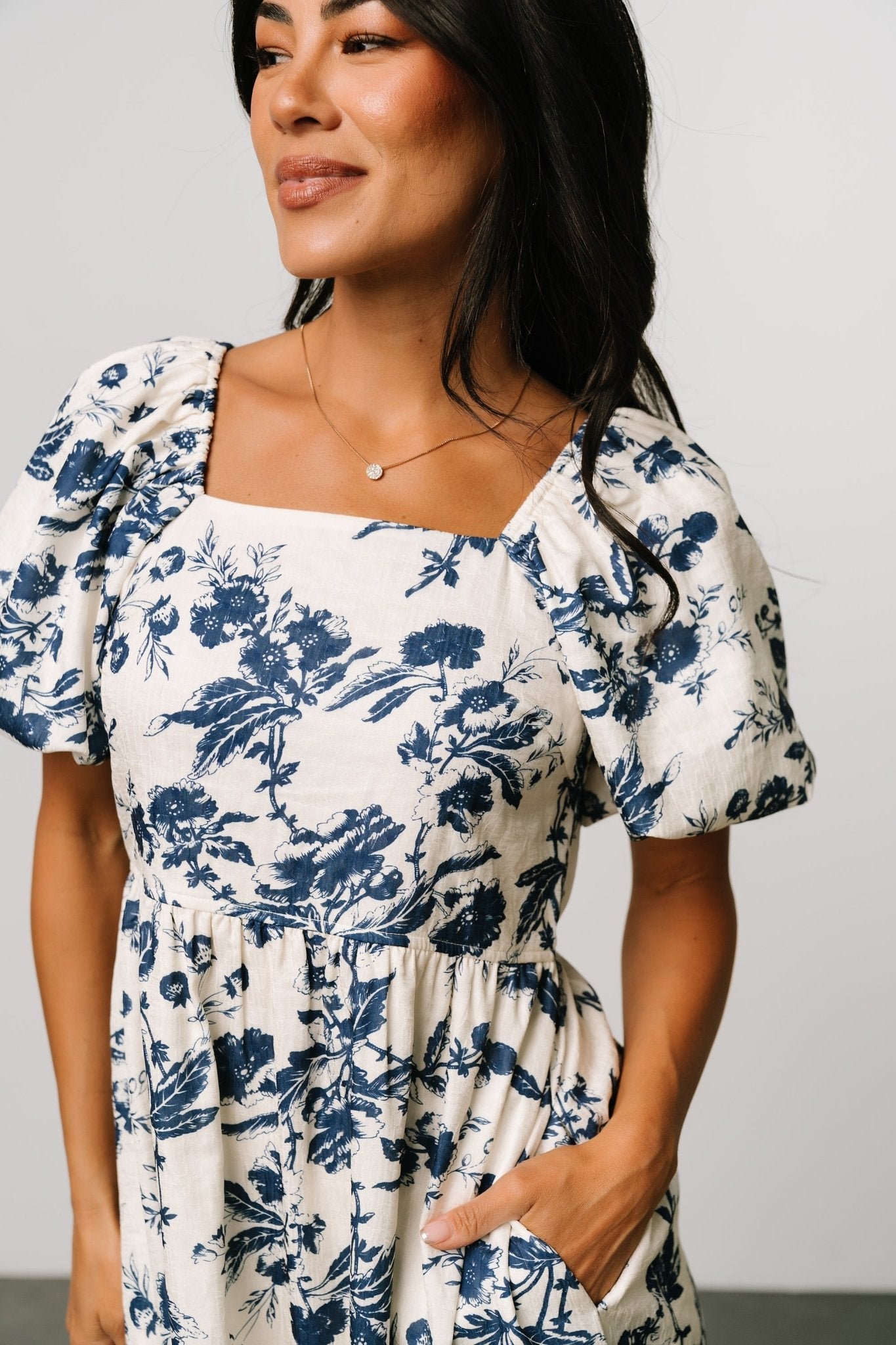 Graceland Maxi Dress | Cream + Navy Floral How Much Online