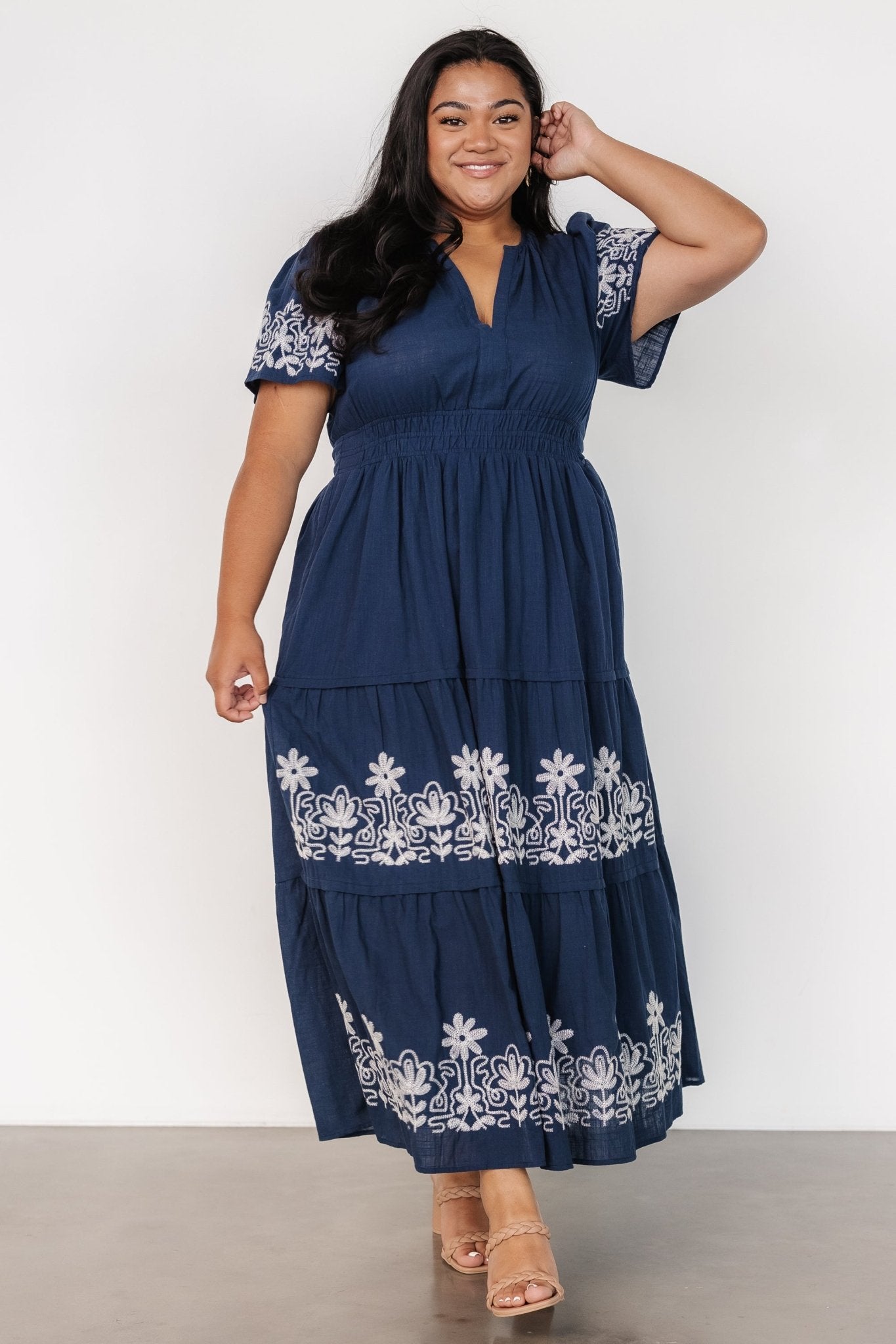 Kennedy Embroidered Maxi Dress | Blue Low Cost Sale Online