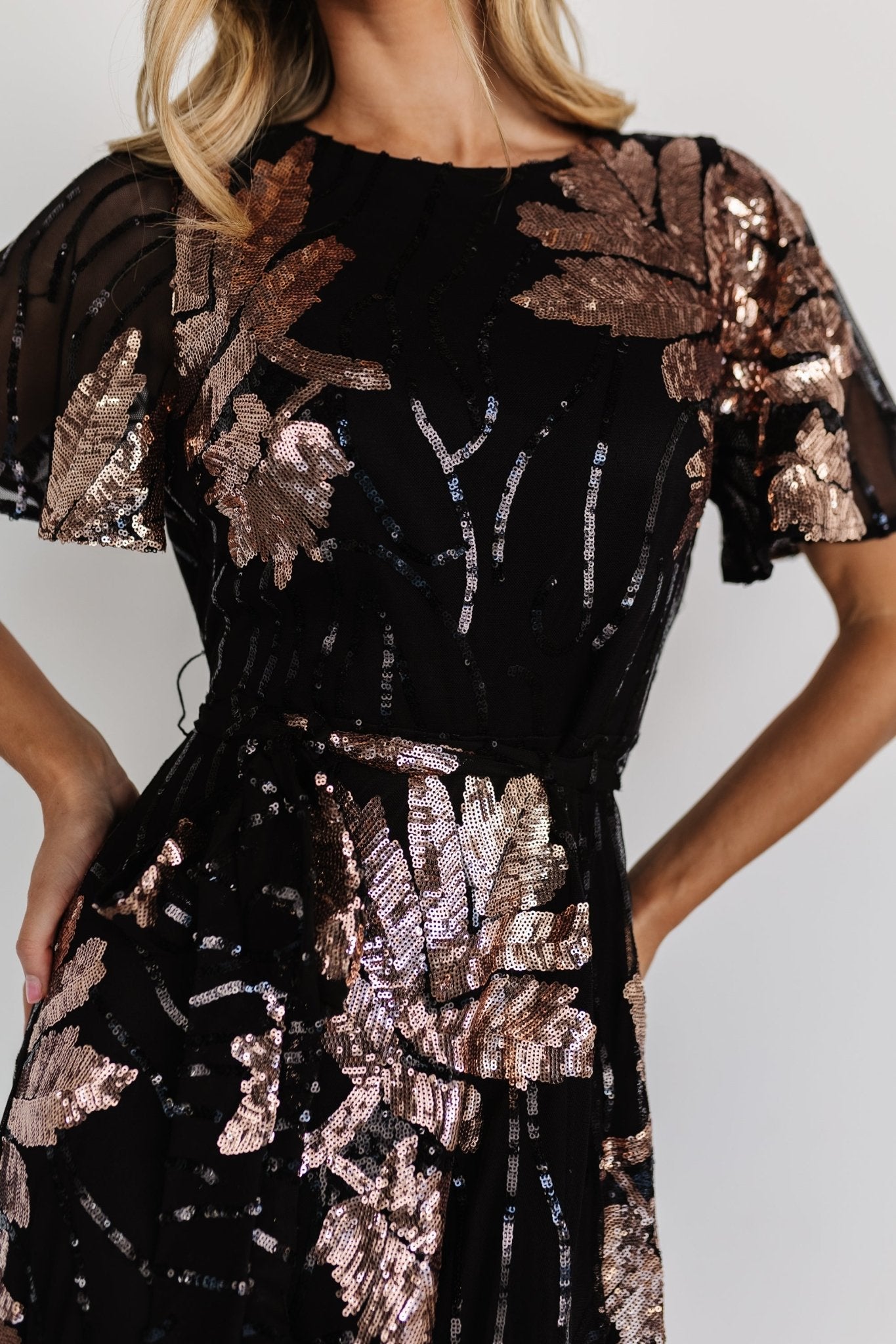 Muse Sequin Maxi Dress | Black + Rose Cheap Fashionable