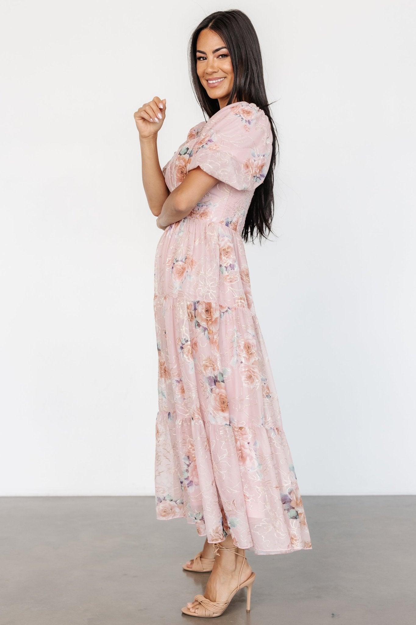 Annabeth Midi Dress | Blush Floral Cheap Best