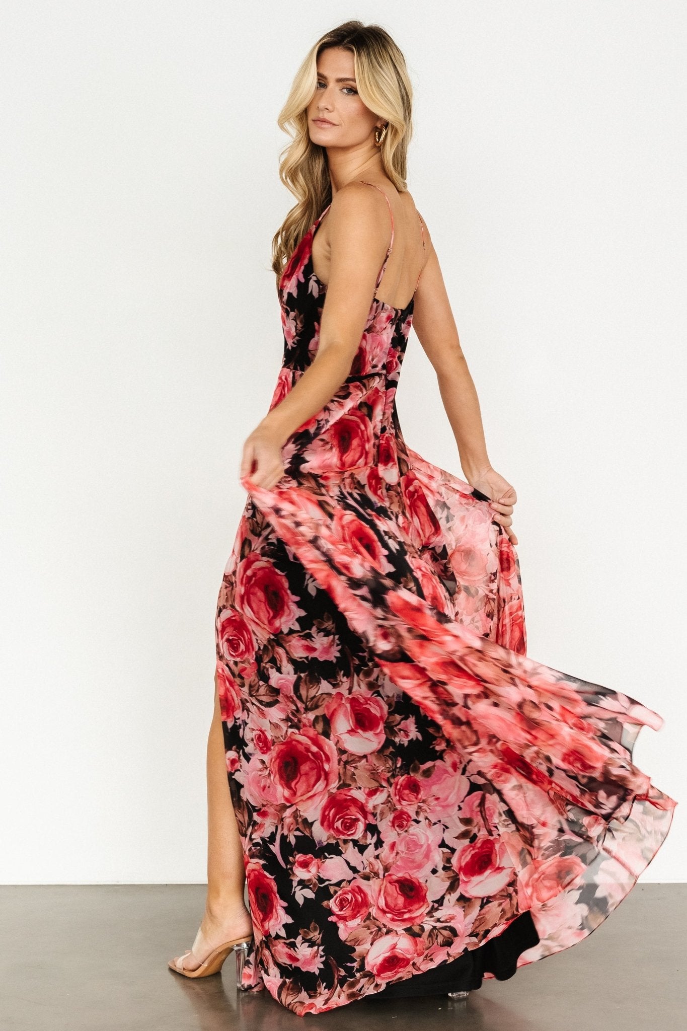 Vivienne Maxi Dress | Pink + Black Floral Buy Cheap Best Pices