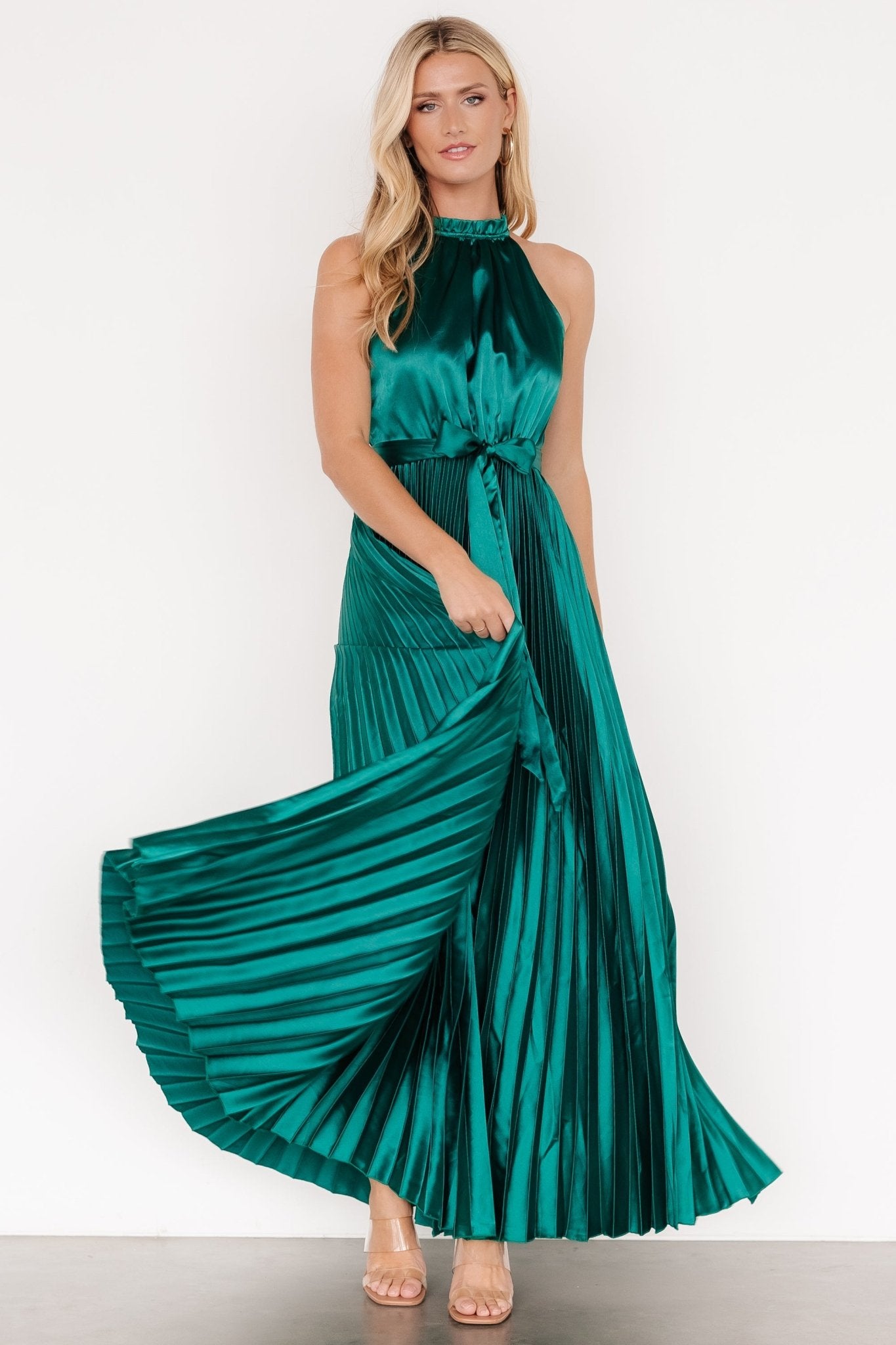 Capulet Pleated Maxi Dress | Emerald Fake Cheap Online