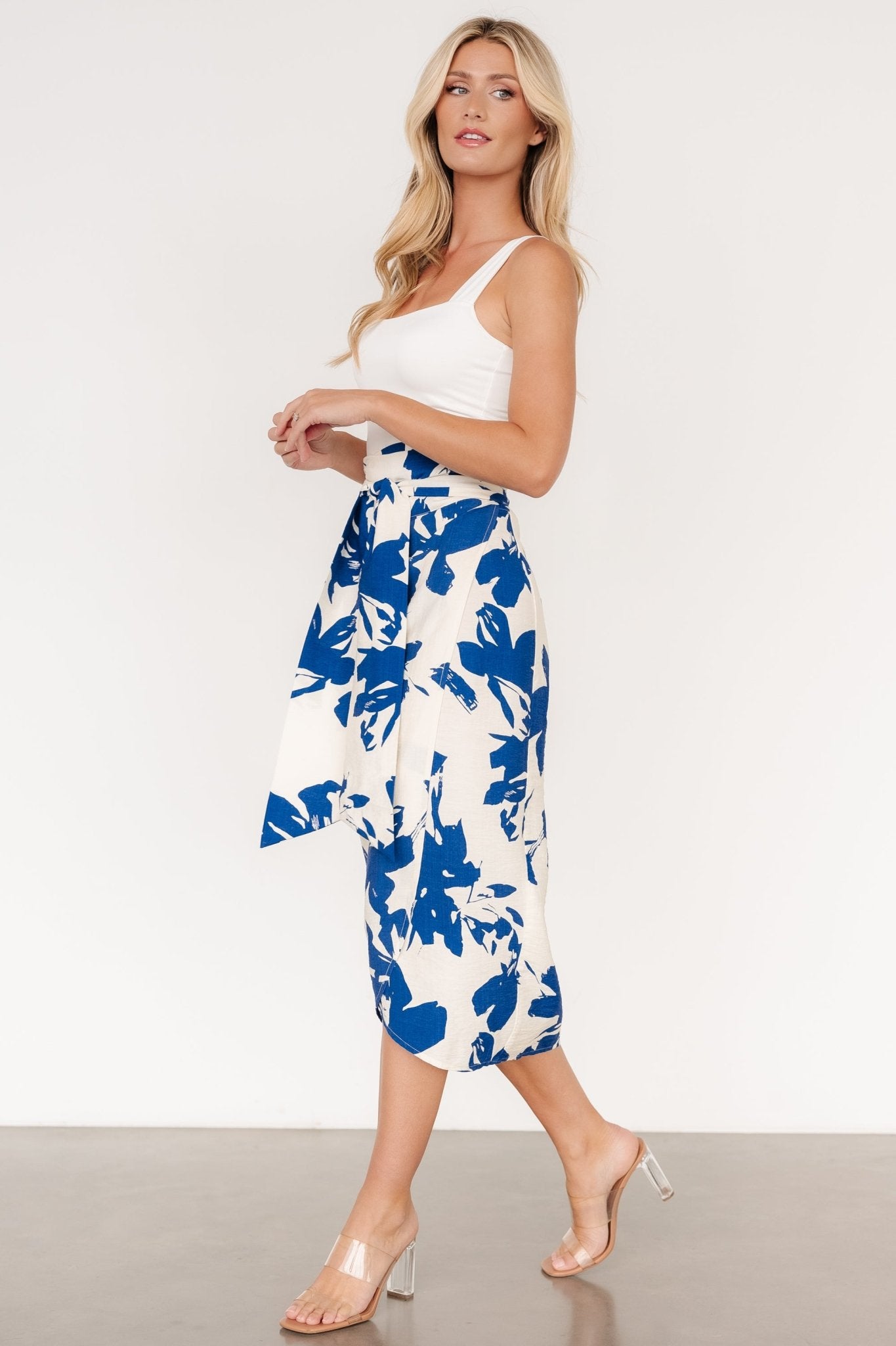 Vista Wrap Midi Skirt | Blue Print Cheap From China