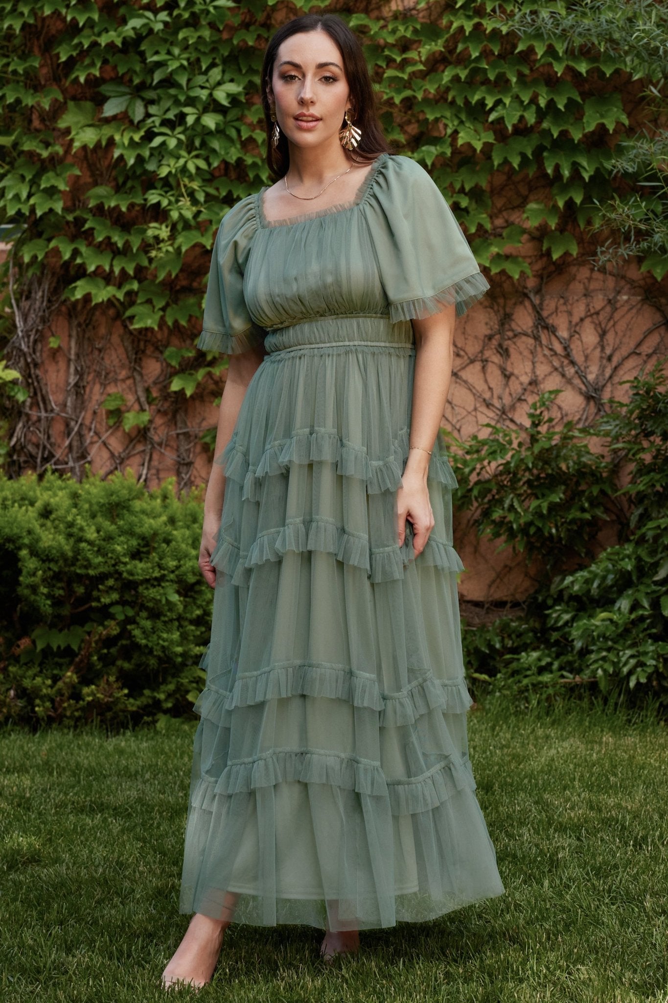 Magdalena Tulle Maxi Dress | Eucalyptus Big Sale Sale Online