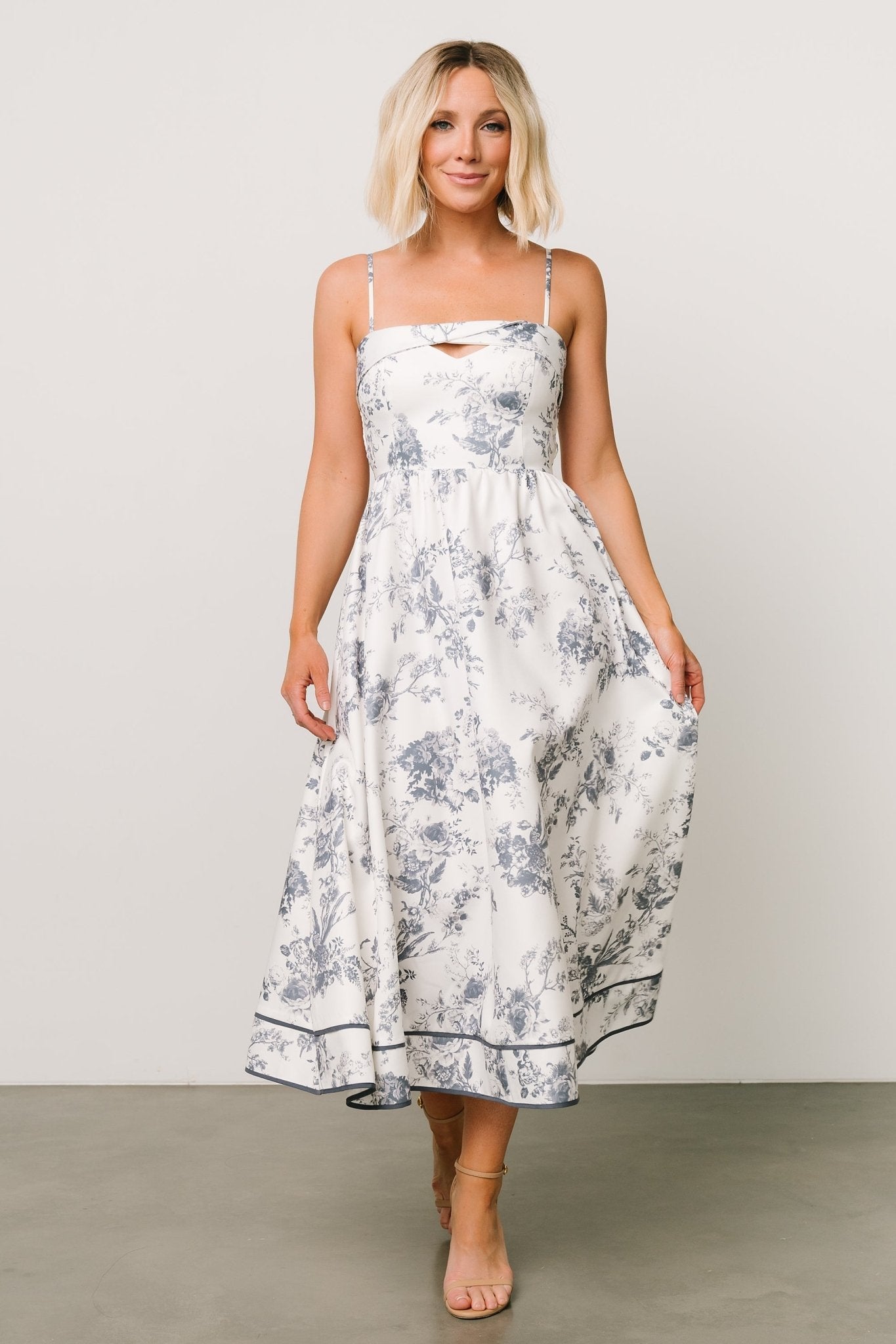 Bellagio Midi Dress | Slate Floral Enjoy Online