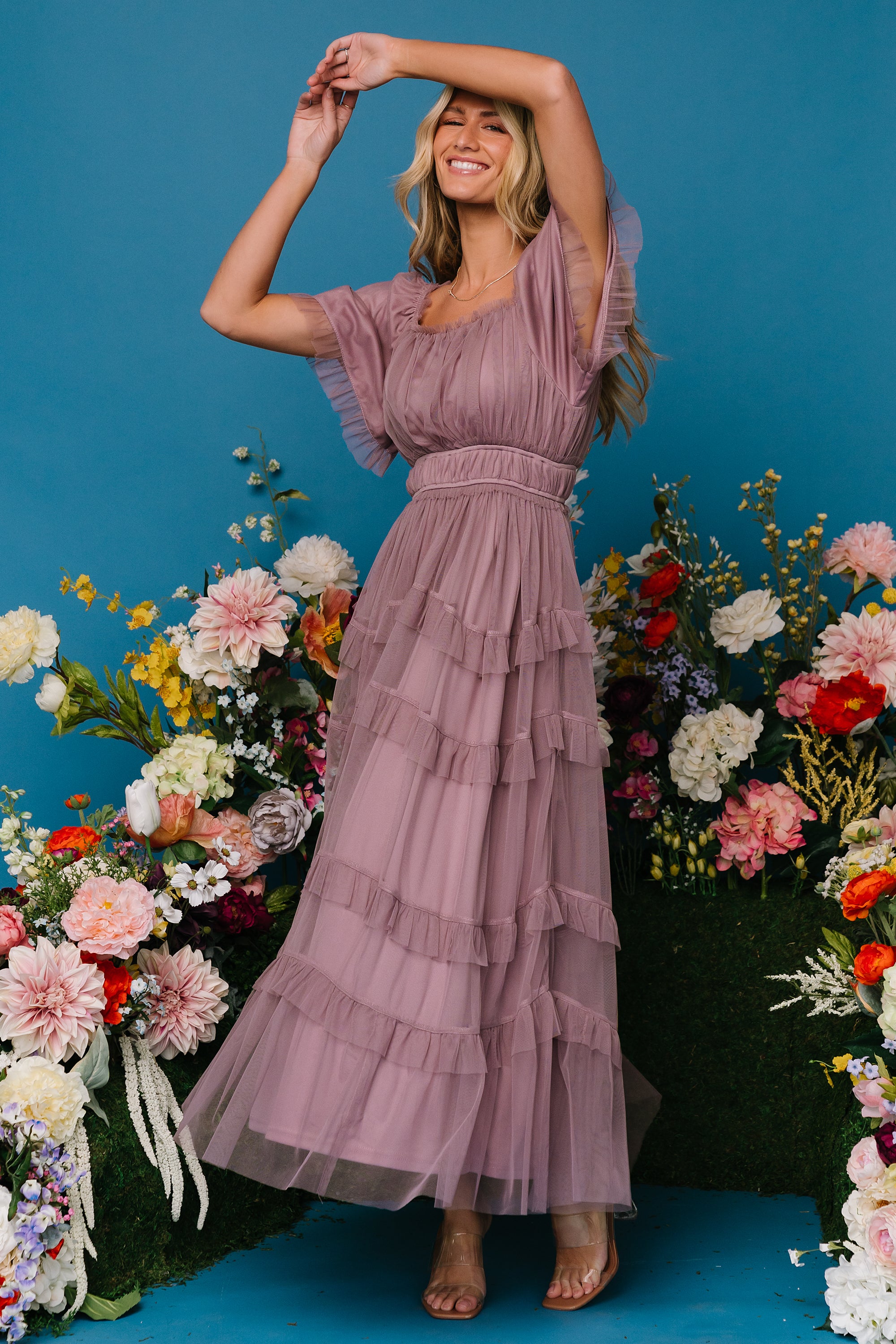 Magdalena Tulle Maxi Dress | Dusty Orchid Online Online For Sale