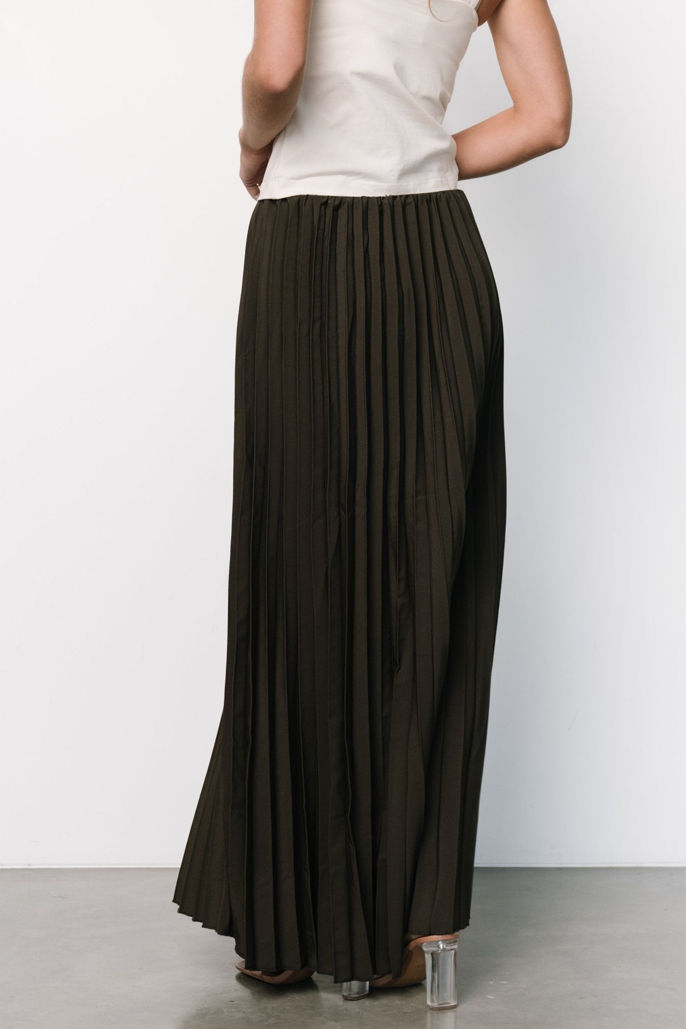 Vinny Pleated Maxi Skirt | Charcoal Clearance Perfect