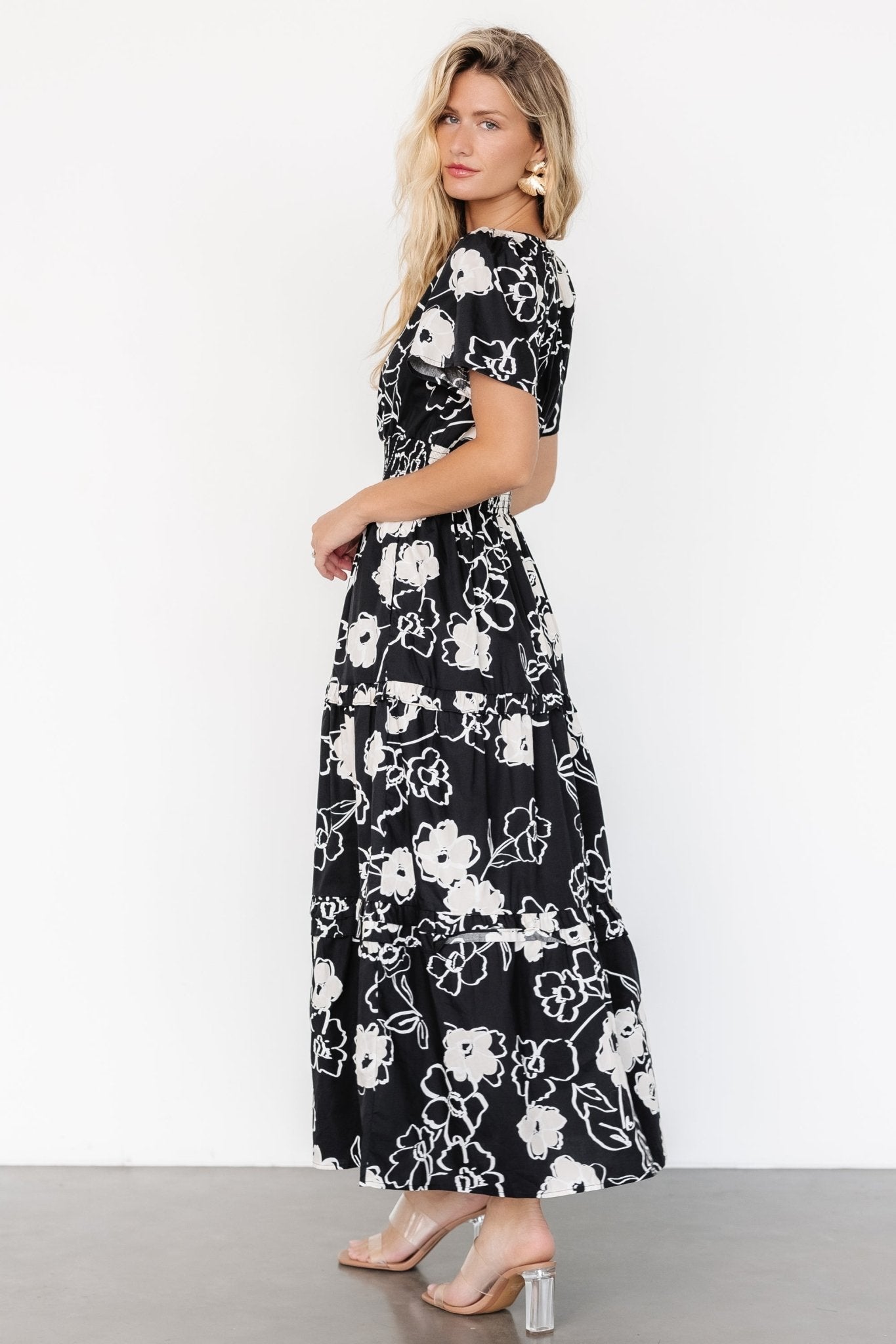 Kiana Poplin Maxi Dress | Black + Cream Outlet 2025 Unisex