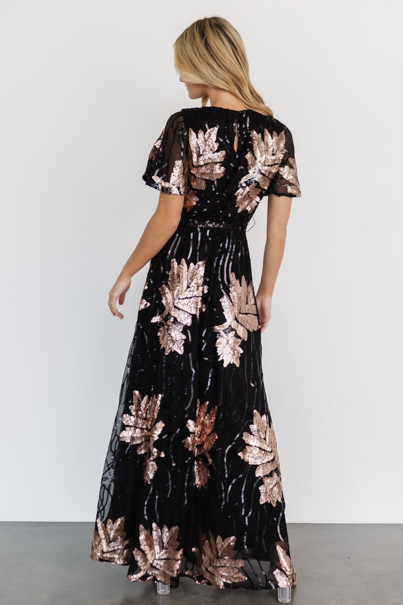 Muse Sequin Maxi Dress | Black + Rose Cheap Fashionable