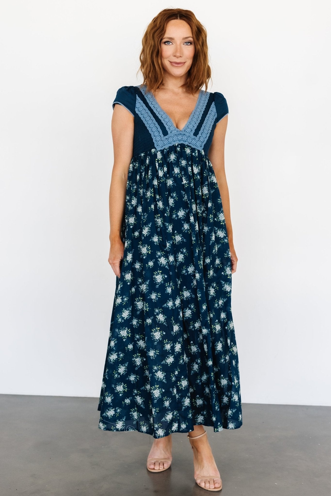 Lucille Maxi Dress | Dark Blue Floral Buy Cheap For Cheap