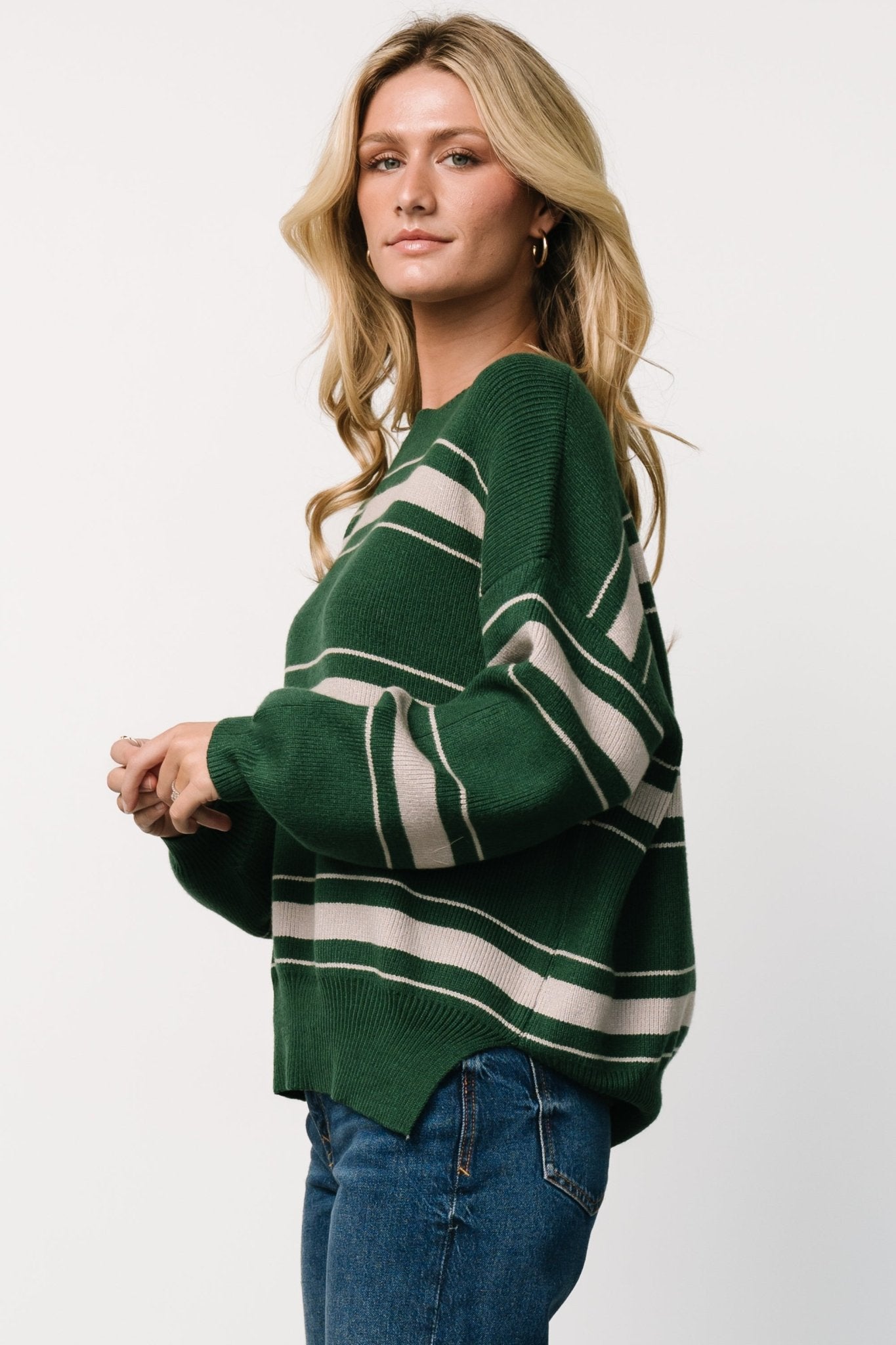 Charlie Striped Sweater | Dark Green Quality Free Shipping Outlet