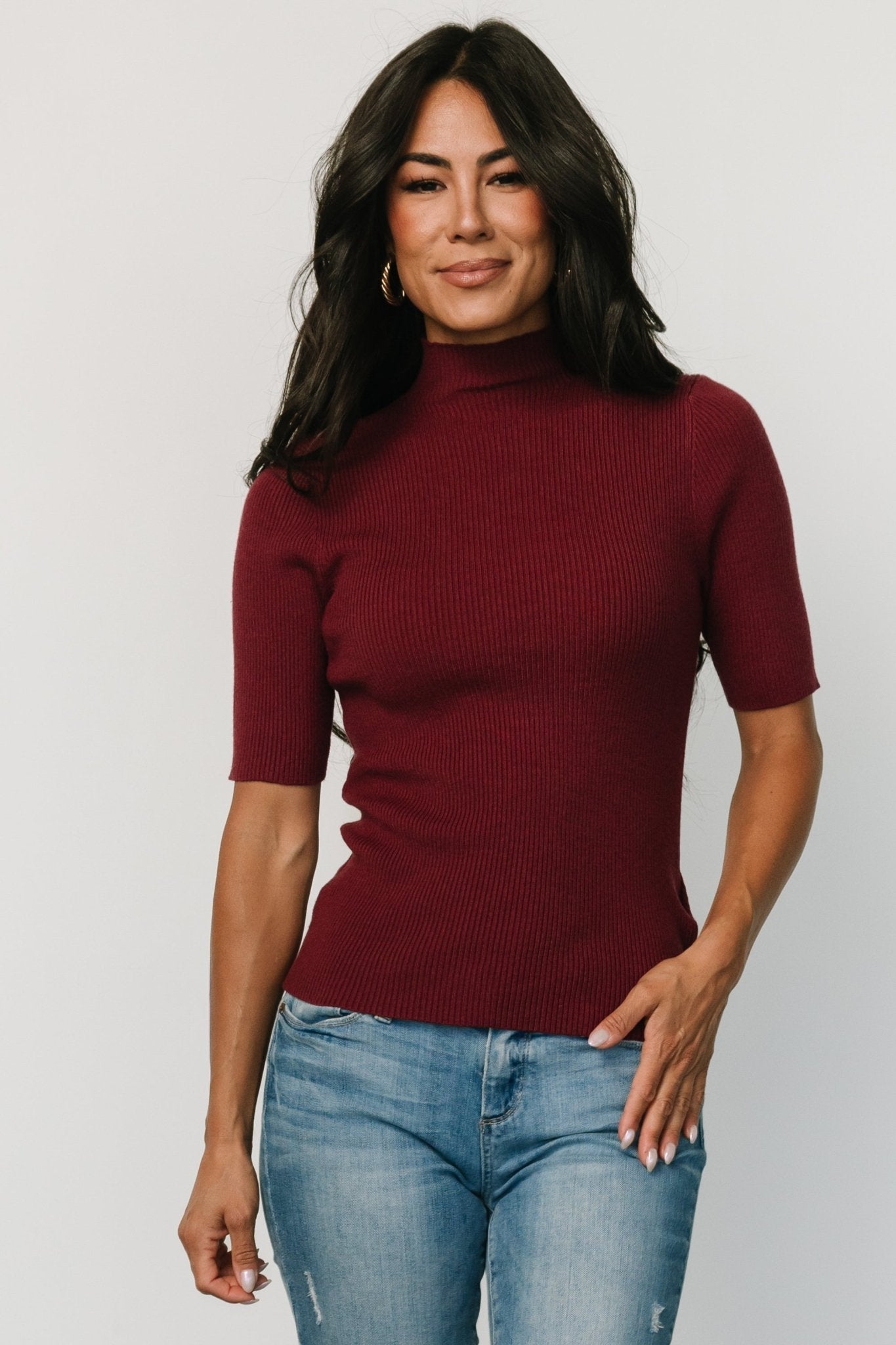 Liel Ribbed Top | Wine Looking For Cheap Pice