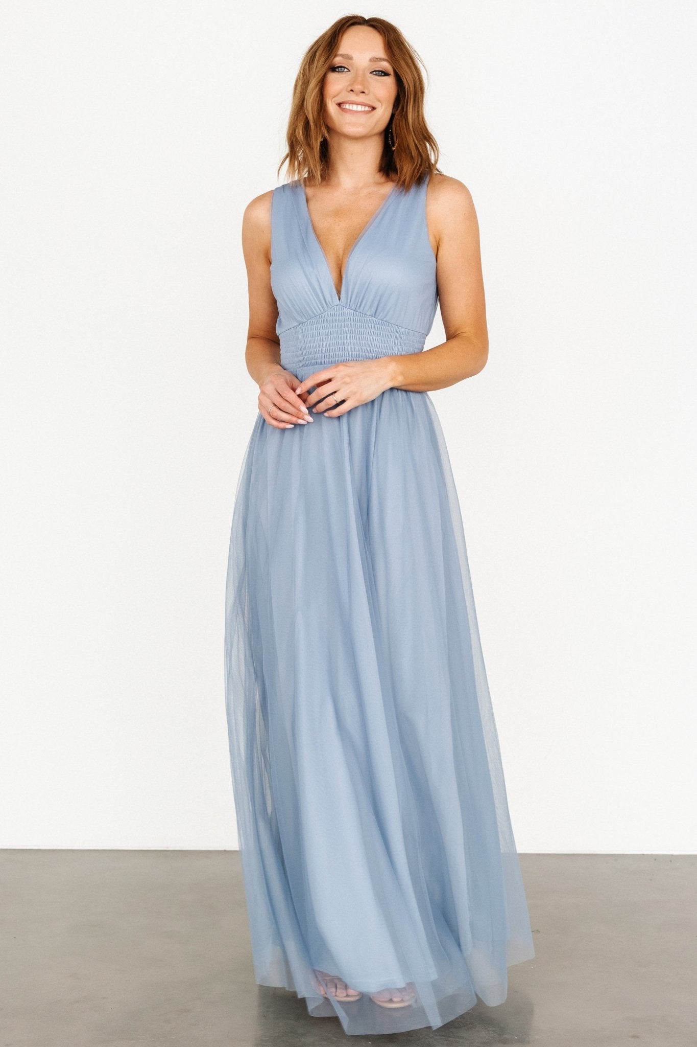 Kamila Tulle Maxi Dress | Whisper Blue Free Shipping Online