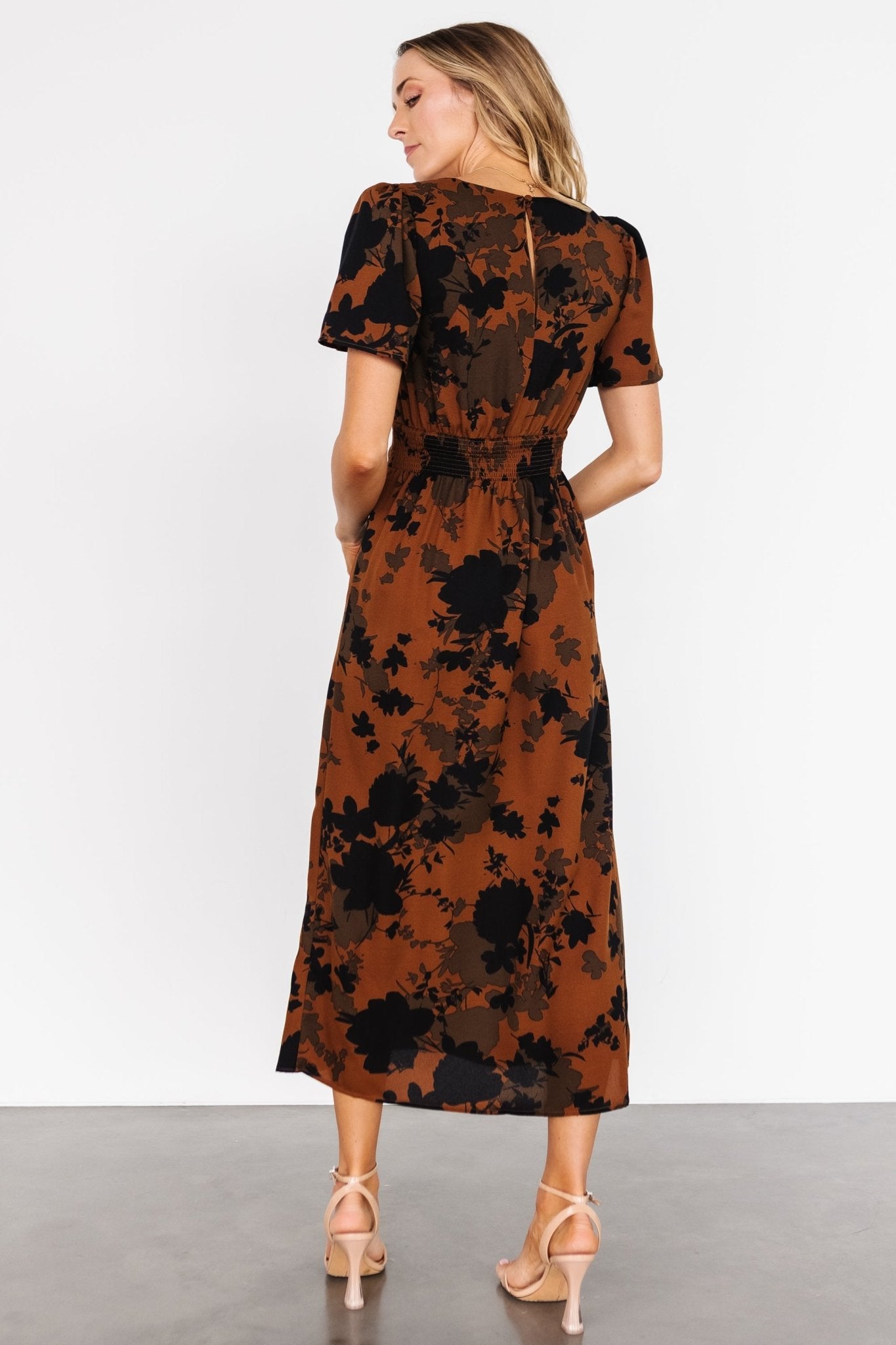 Lenni Midi Dress | Espresso Print Outlet Online Shop