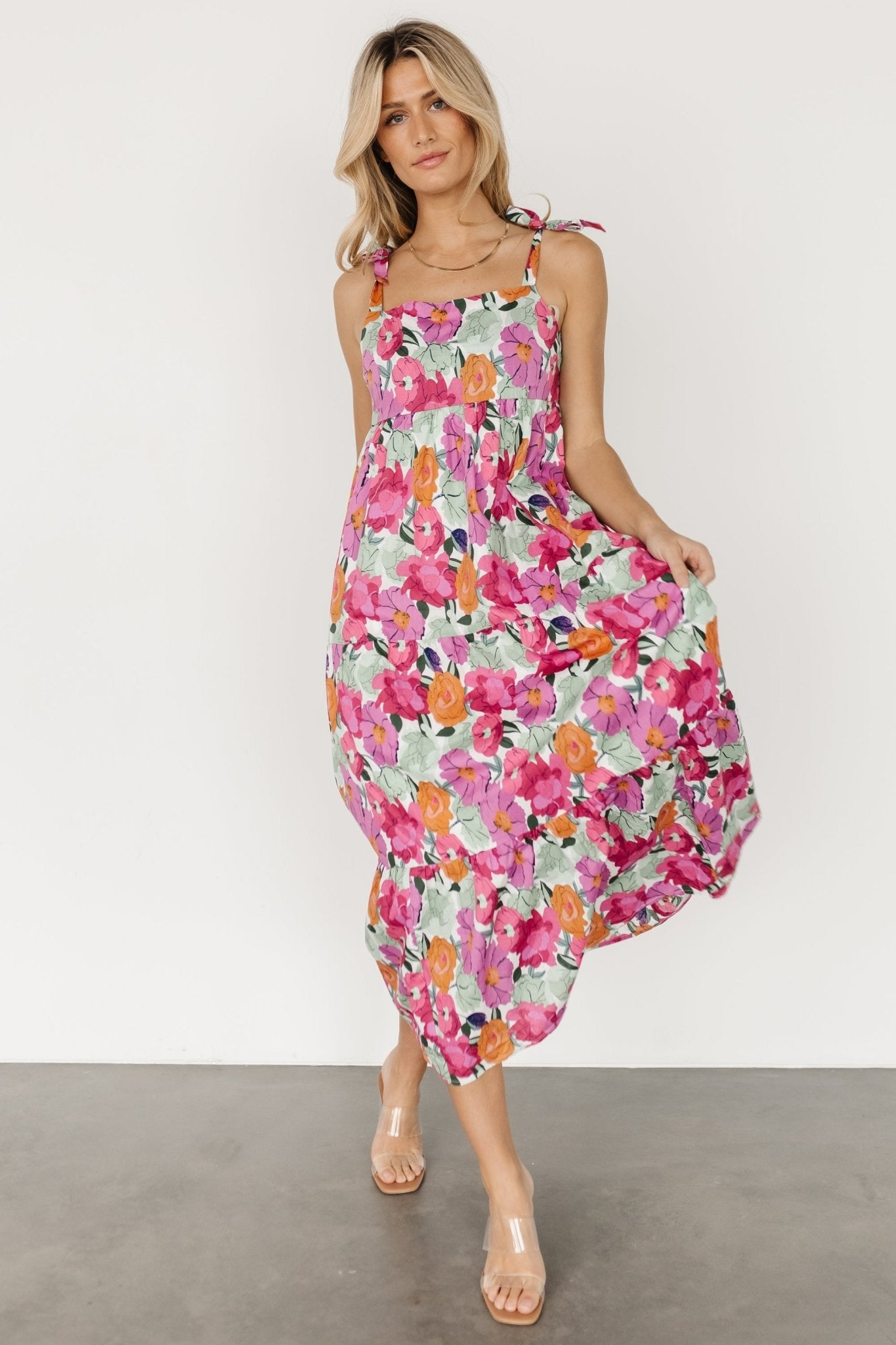 Lakewood Tie Dress | Pink Multi Sale Tumblr