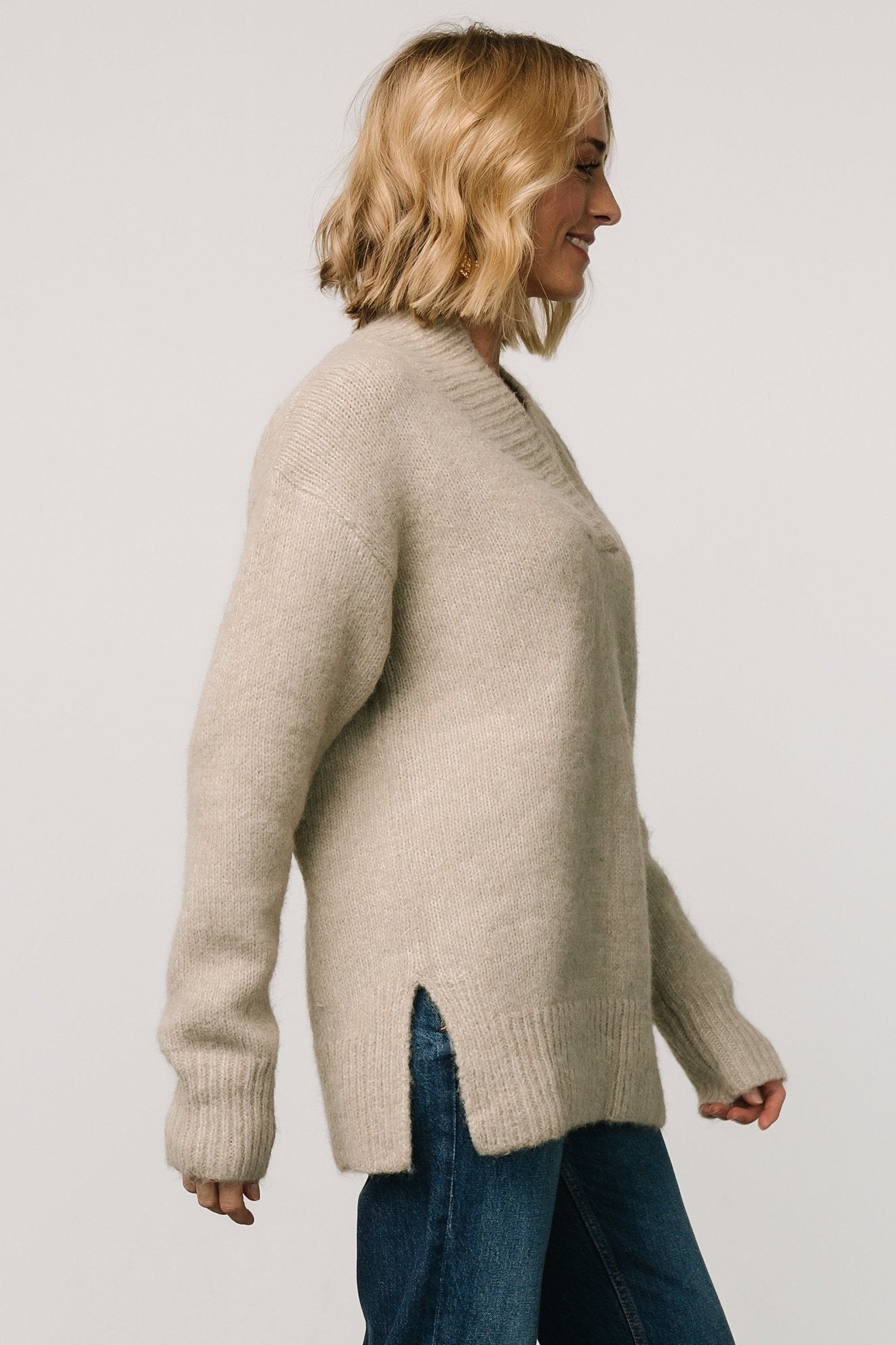 Calgary Oversized Sweater | Oatmeal Looking For