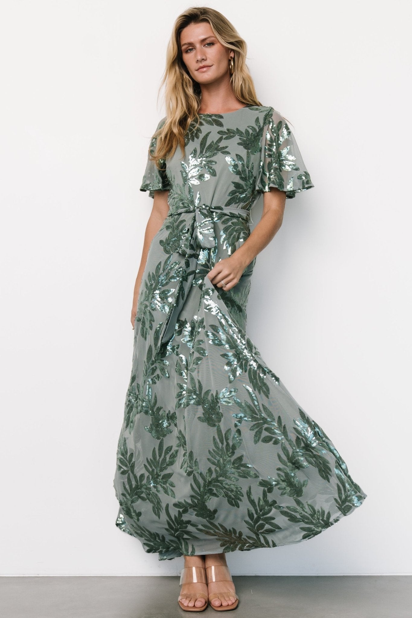 Muse Sequin Maxi Dress | Eucalyptus Clearance Store Sale Online