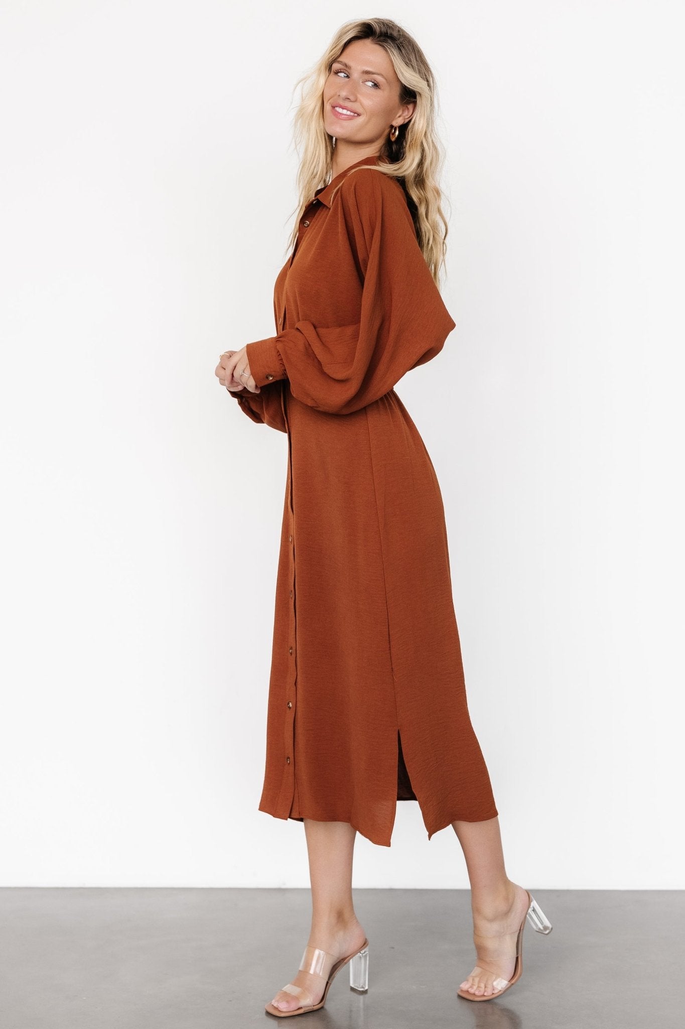 Marla Button Dress | Copper 2025 Cheap Pice