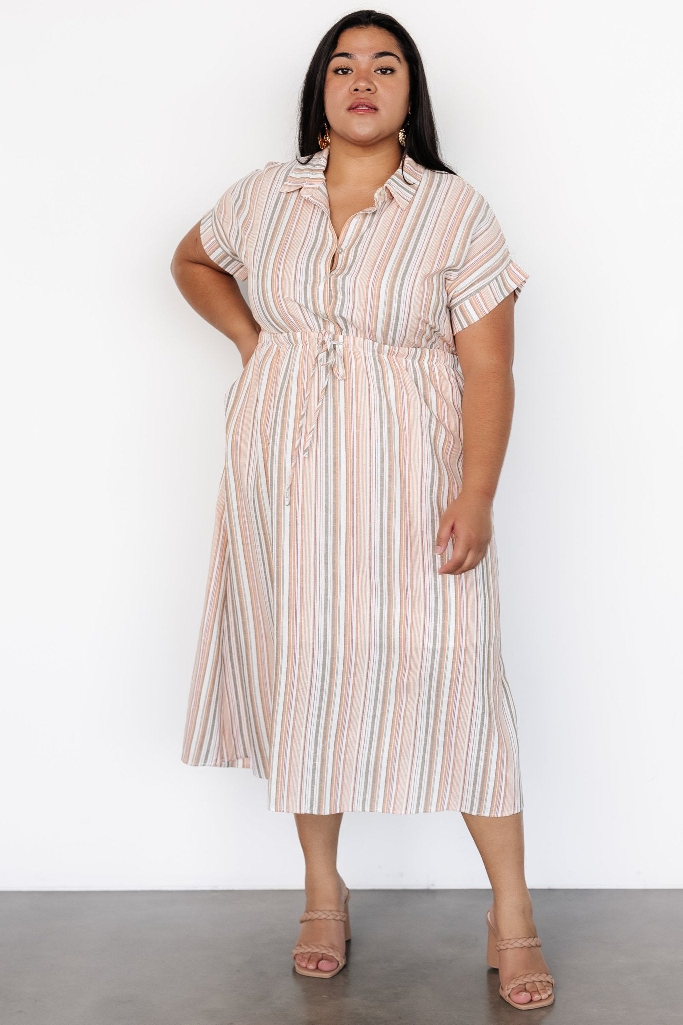 Carole Midi Dress | Multi Stripe Supply Online