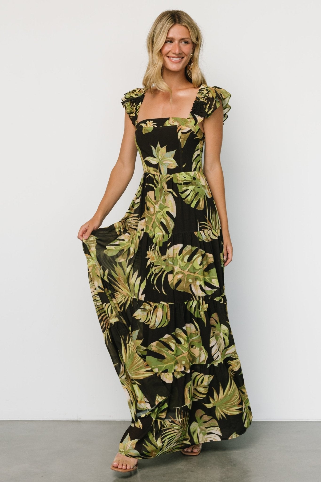 Encinitas Maxi Dress | Tropical Green + Black 2025 Unisex Cheap Pice