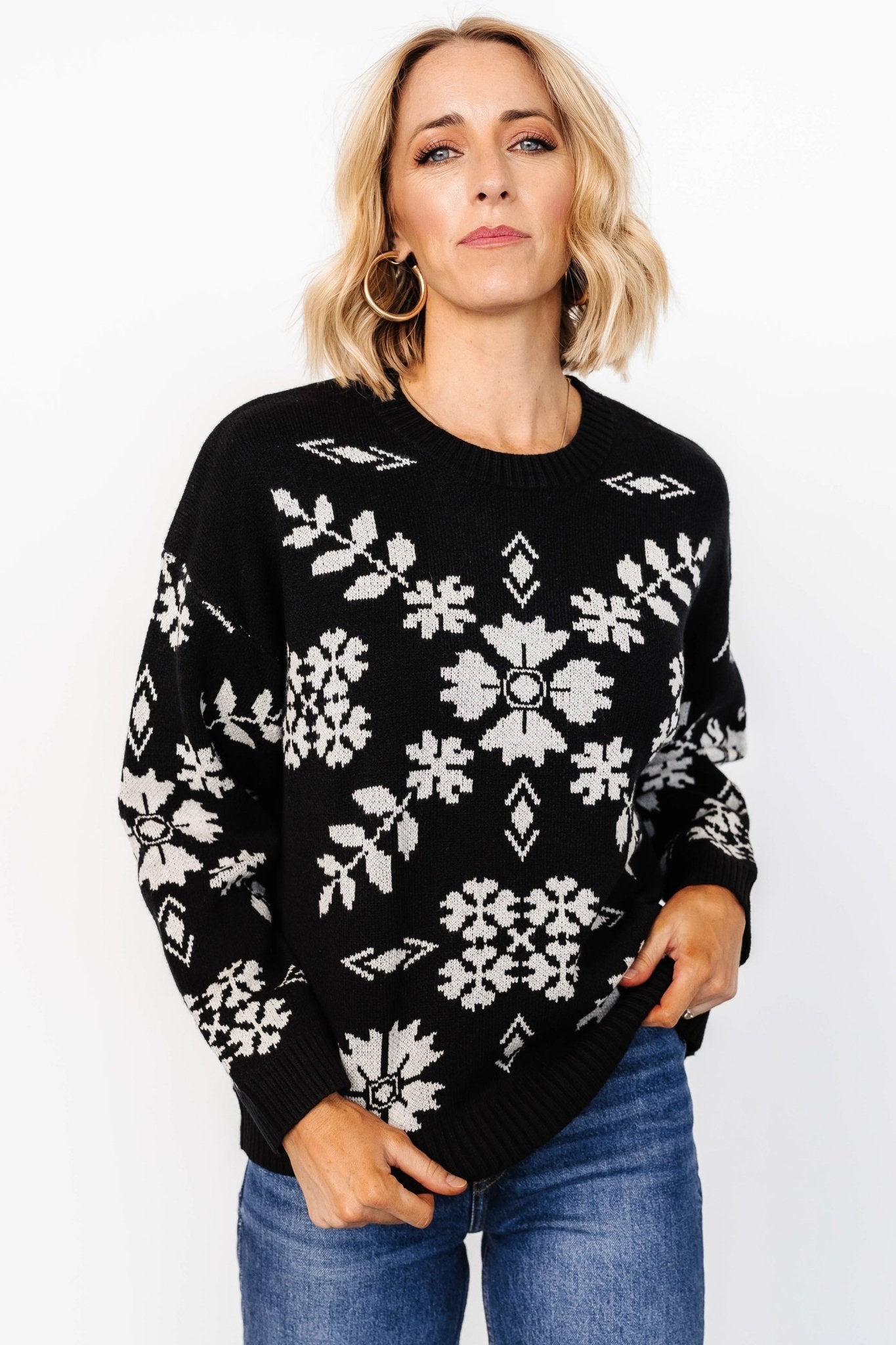 Elsa Sweater | Black + Off White Collections