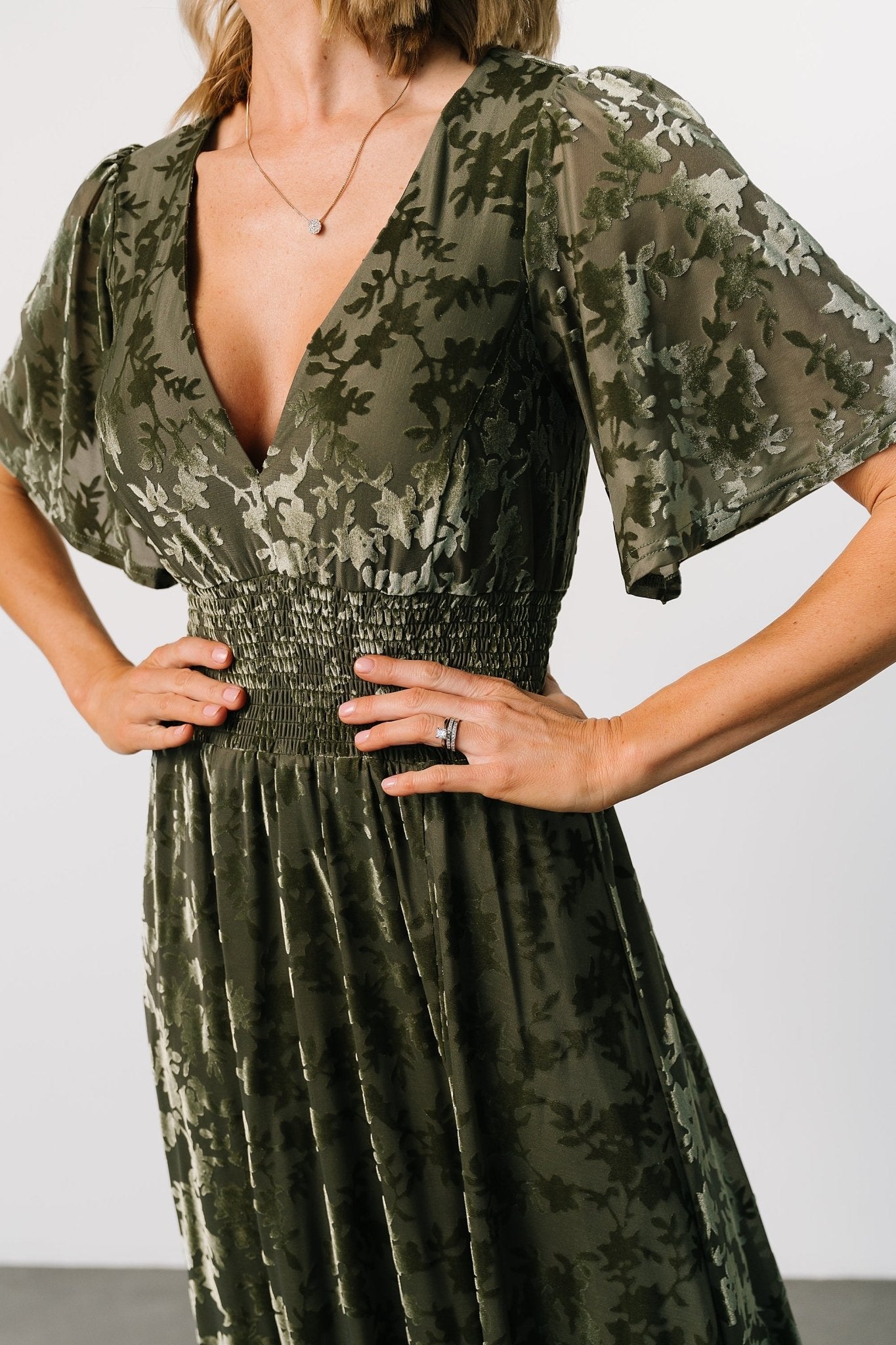 Veronica Velvet Maxi Dress | Dark Sage Clearance Official Site