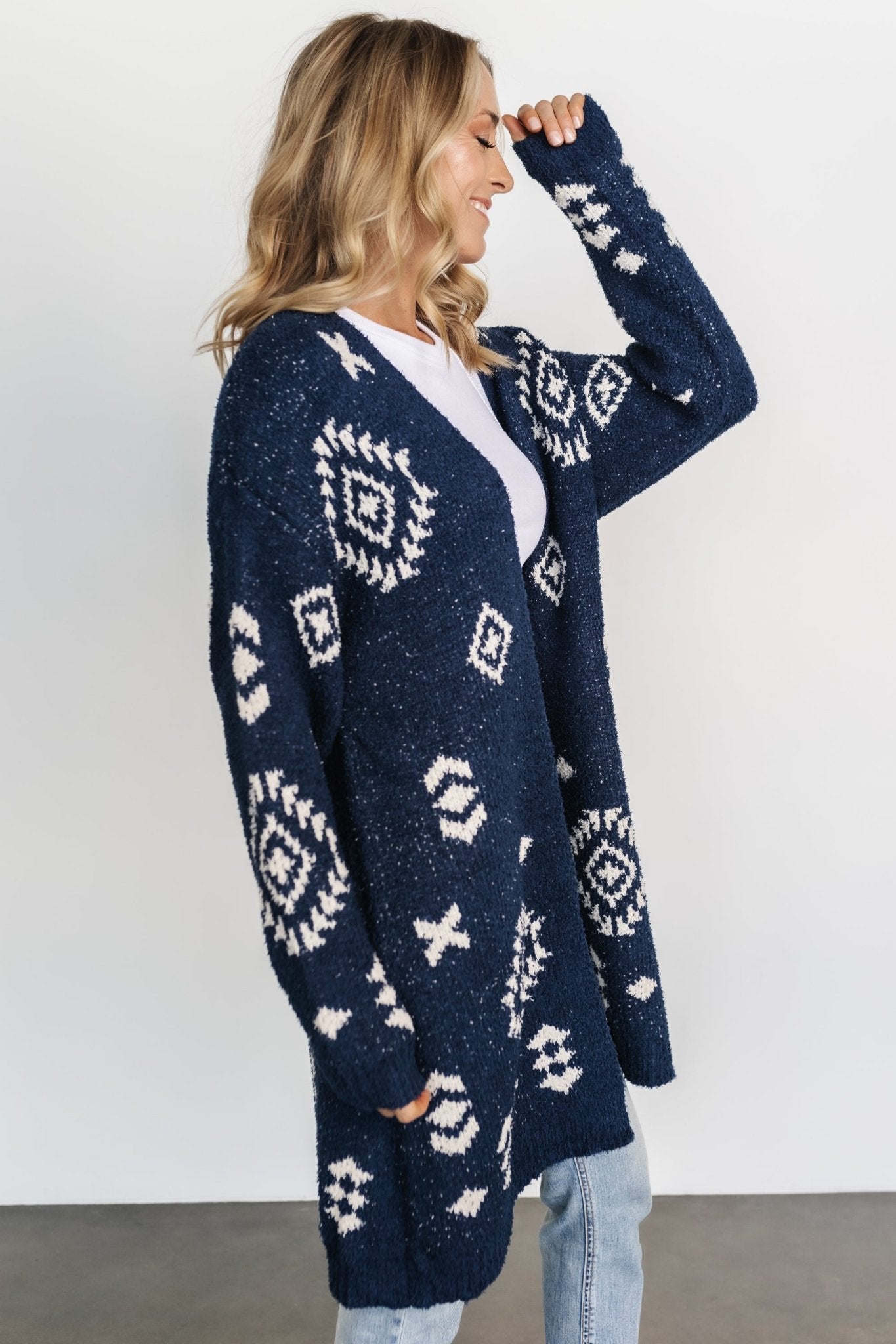 Missoula Oversized Cardigan | Navy + Ivory Free Shipping Manchester