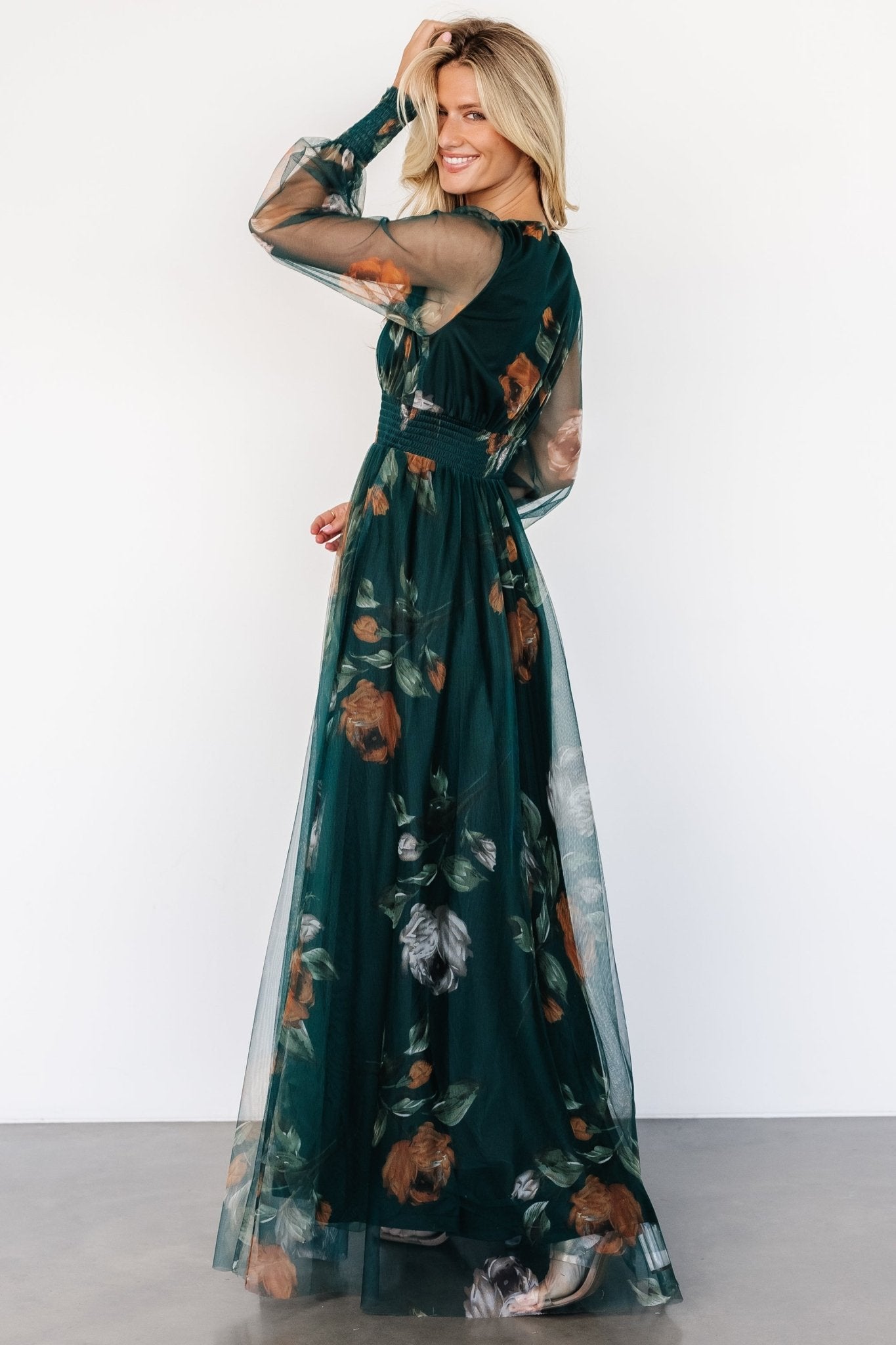 Layla Tulle Maxi Dress | Deep Topaz Floral Buy Cheap Explore