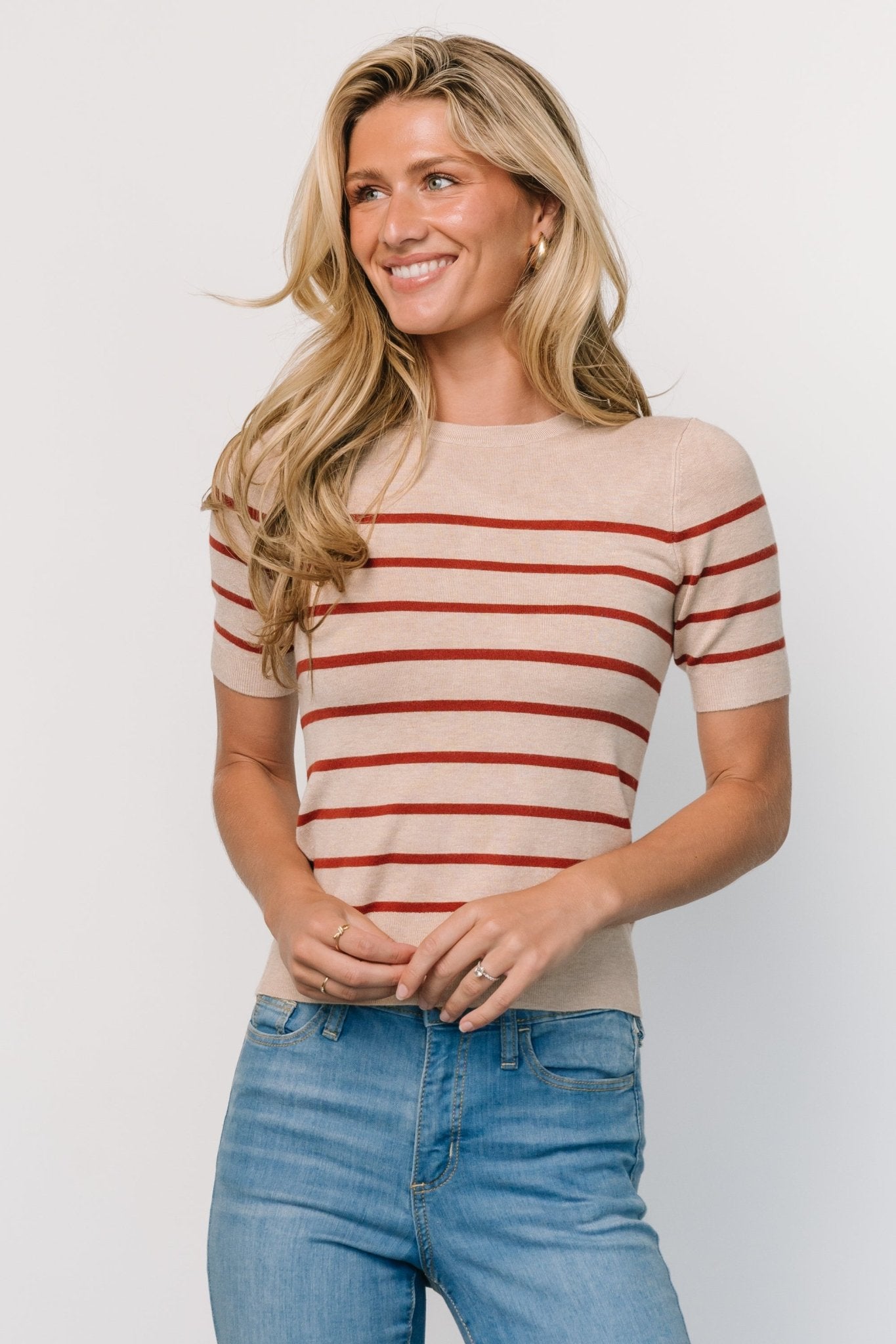 Alyson Knit Top | Oatmeal + Rust Amazon Cheap Pice