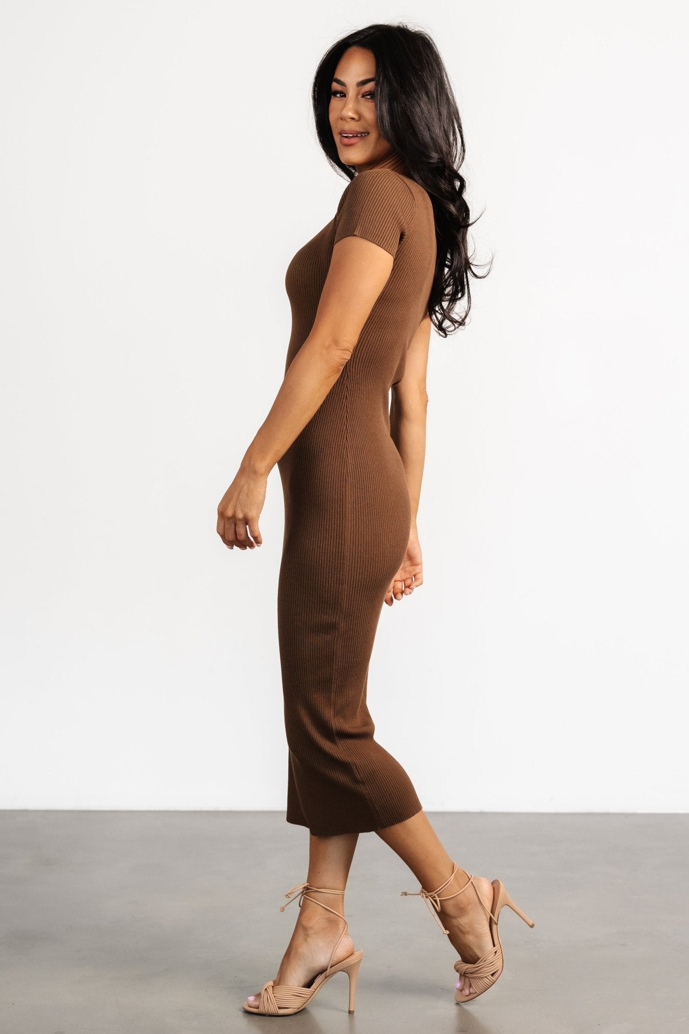 Dana Ribbed Midi Dress | Brown Cheap Best Store To Get