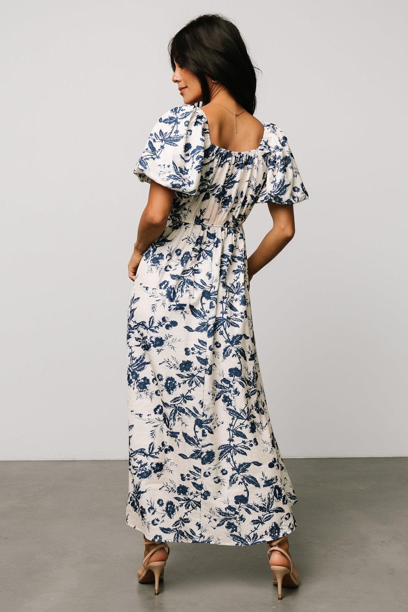 Graceland Maxi Dress | Cream + Navy Floral How Much Online