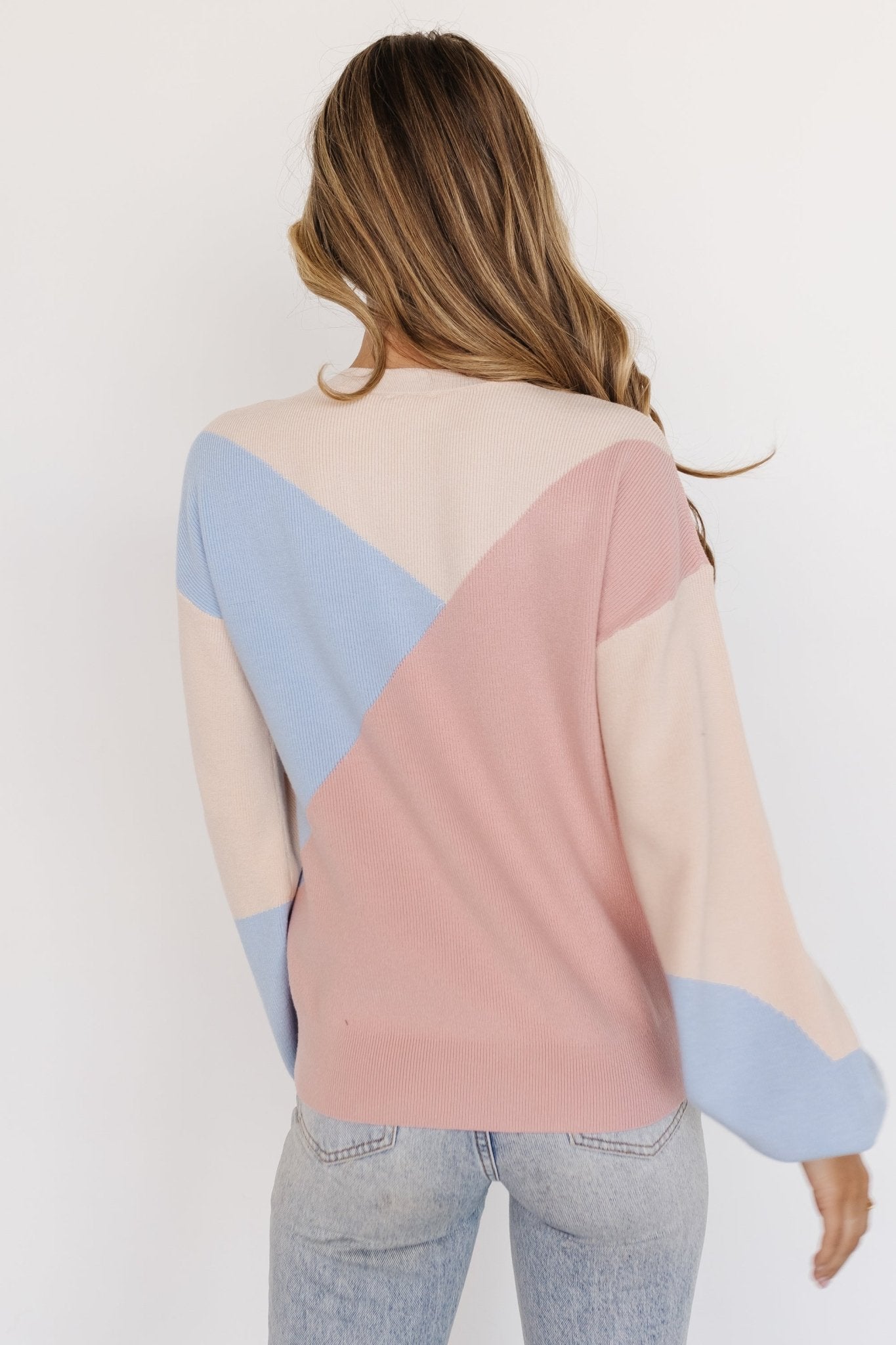 Kendrick Color Block Sweater | Blush Multi Clearance Inexpensive