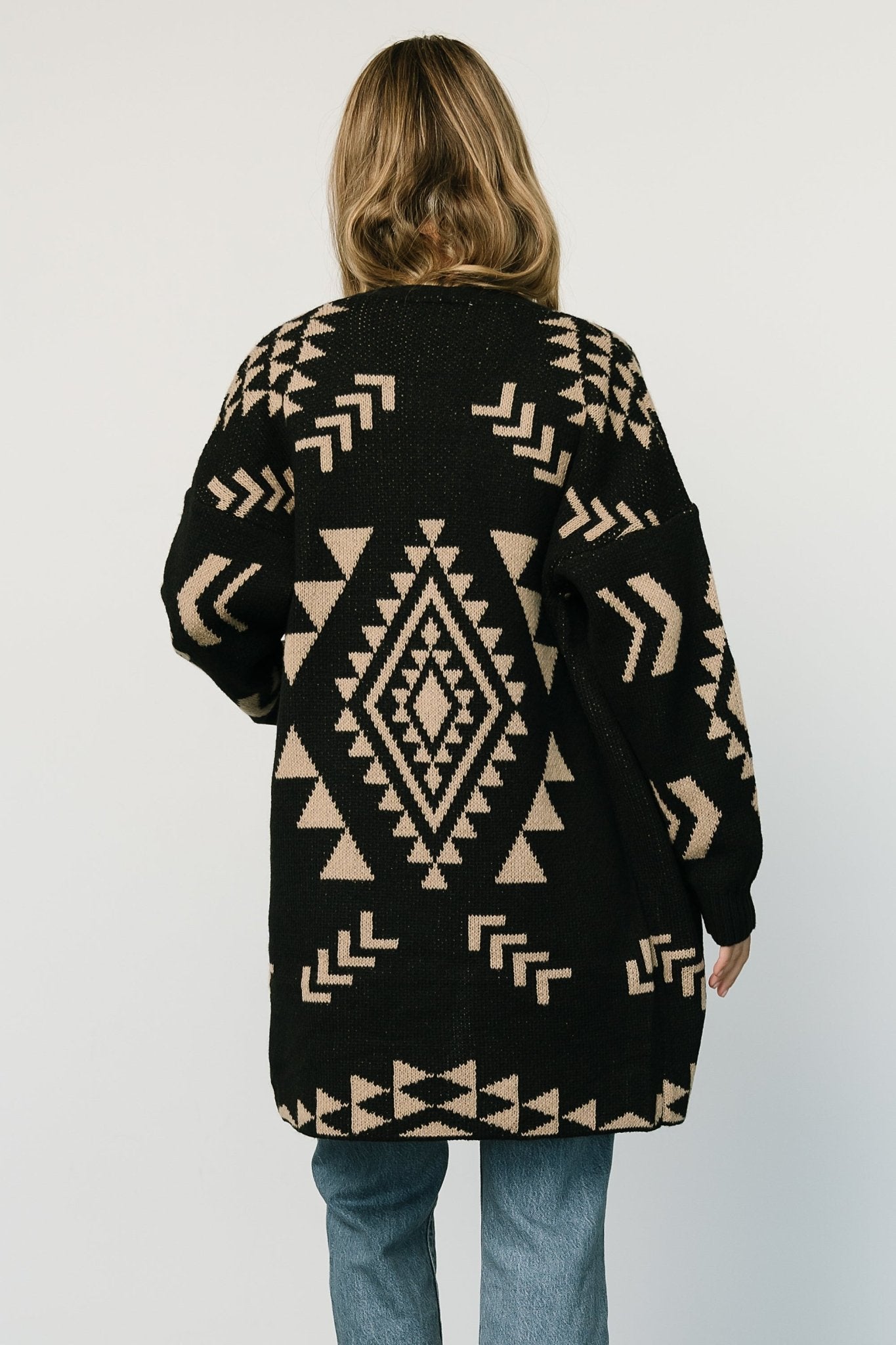 Hays Oversized Cardigan | Black + Tan Outlet Big Discount