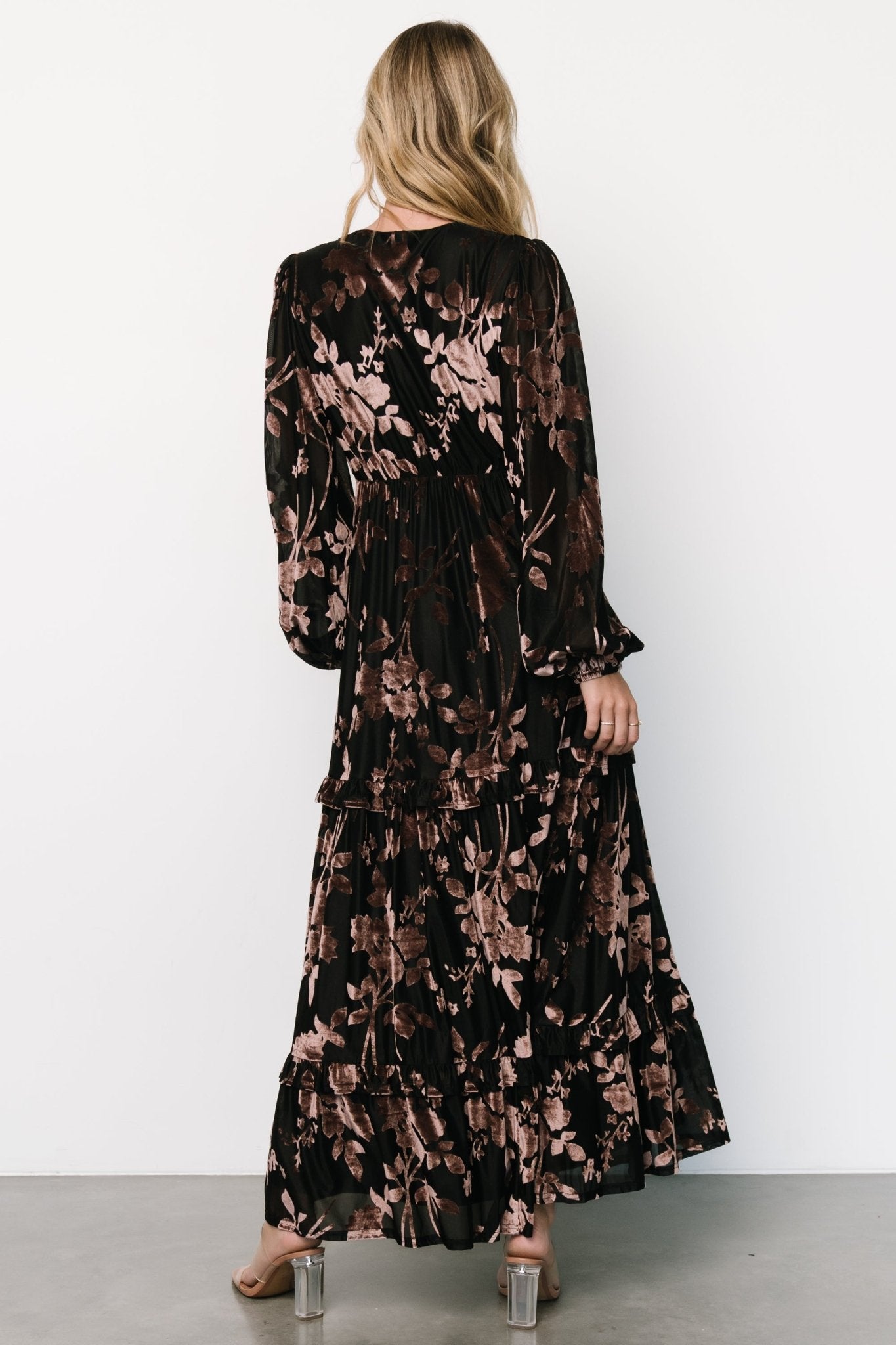 Liana Velvet Embossed Maxi Dress | Black Buy Cheap Best Pices