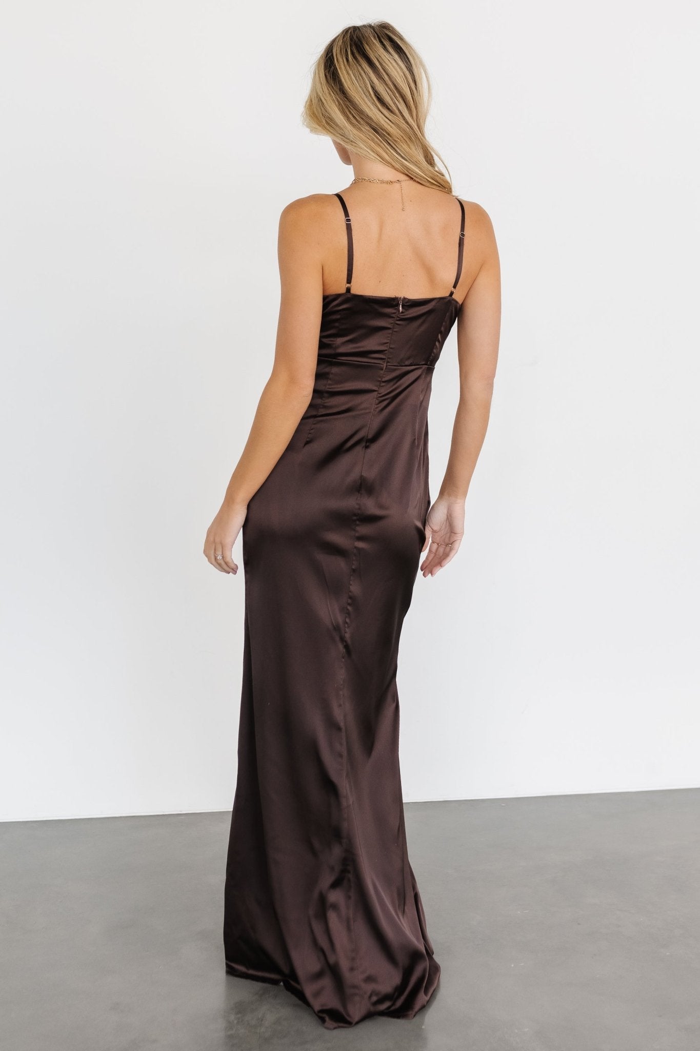 Monet Satin Gown | Dark Brown Very Cheap